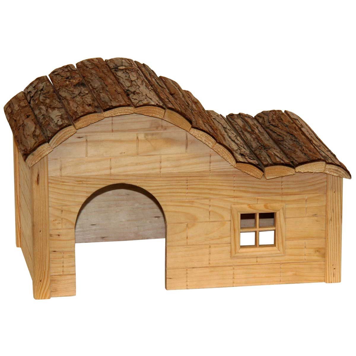 Kerbl NATURE Casetta Wave in legno naturale per piccoli animali, 30 x 20 x 20 cm, prodotto sfuso