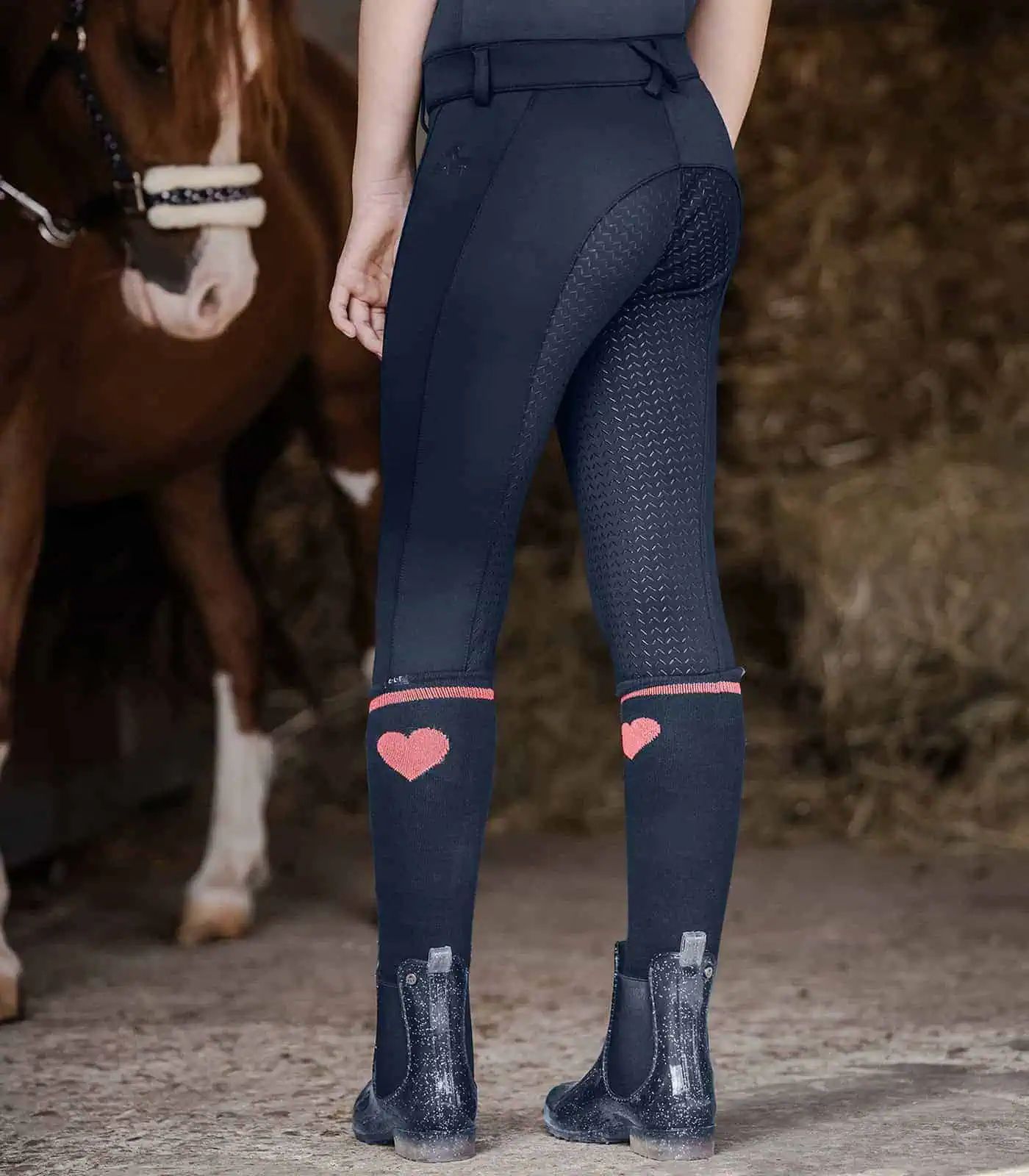 ELT Kinder Reithose Essential Silikon, Vollbesatz, atmungsaktiv, bi-elastisch, tiefblau 116
