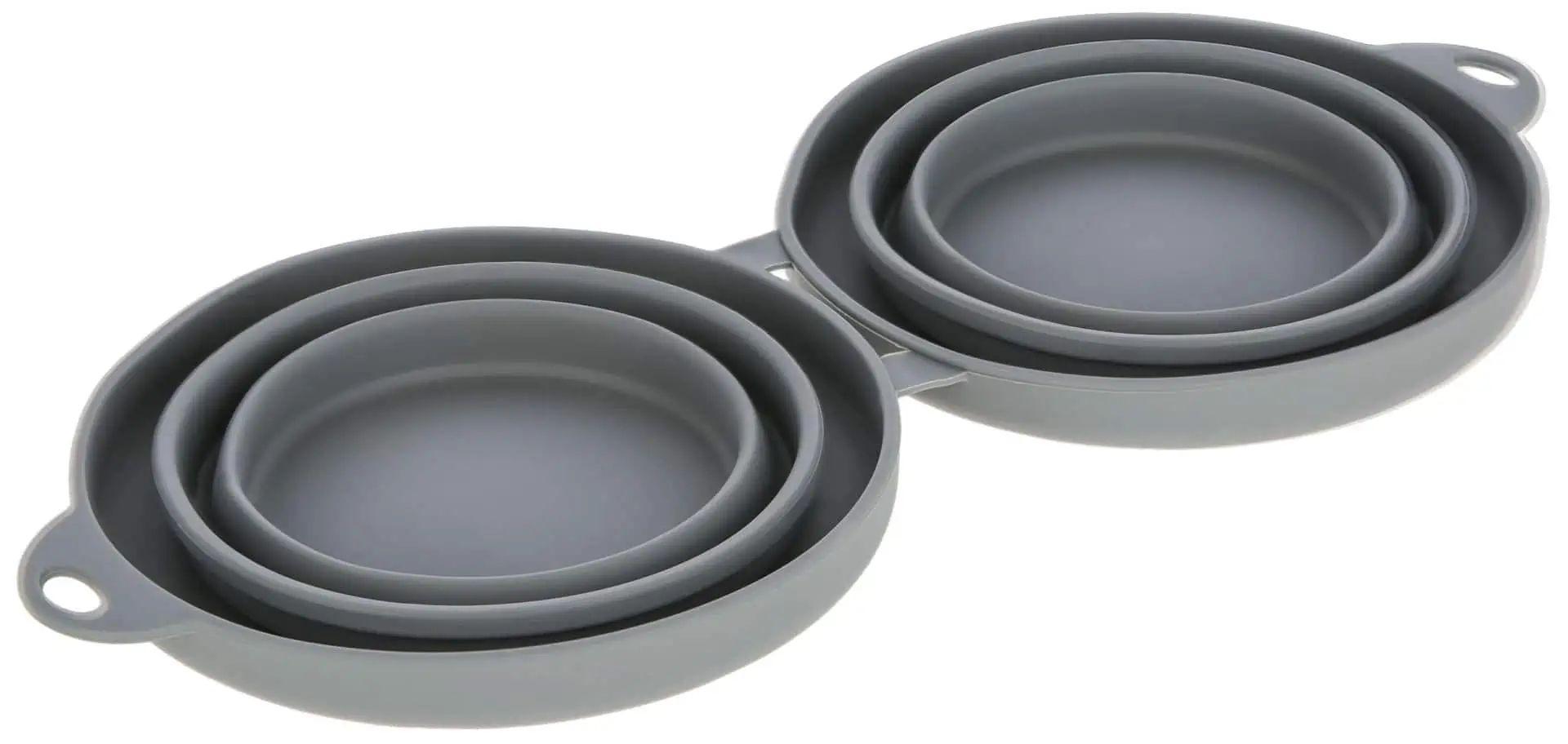 Kerbl Foldable Travel Bowl for Dogs & Cats, Grey, 2x 300 ml, set