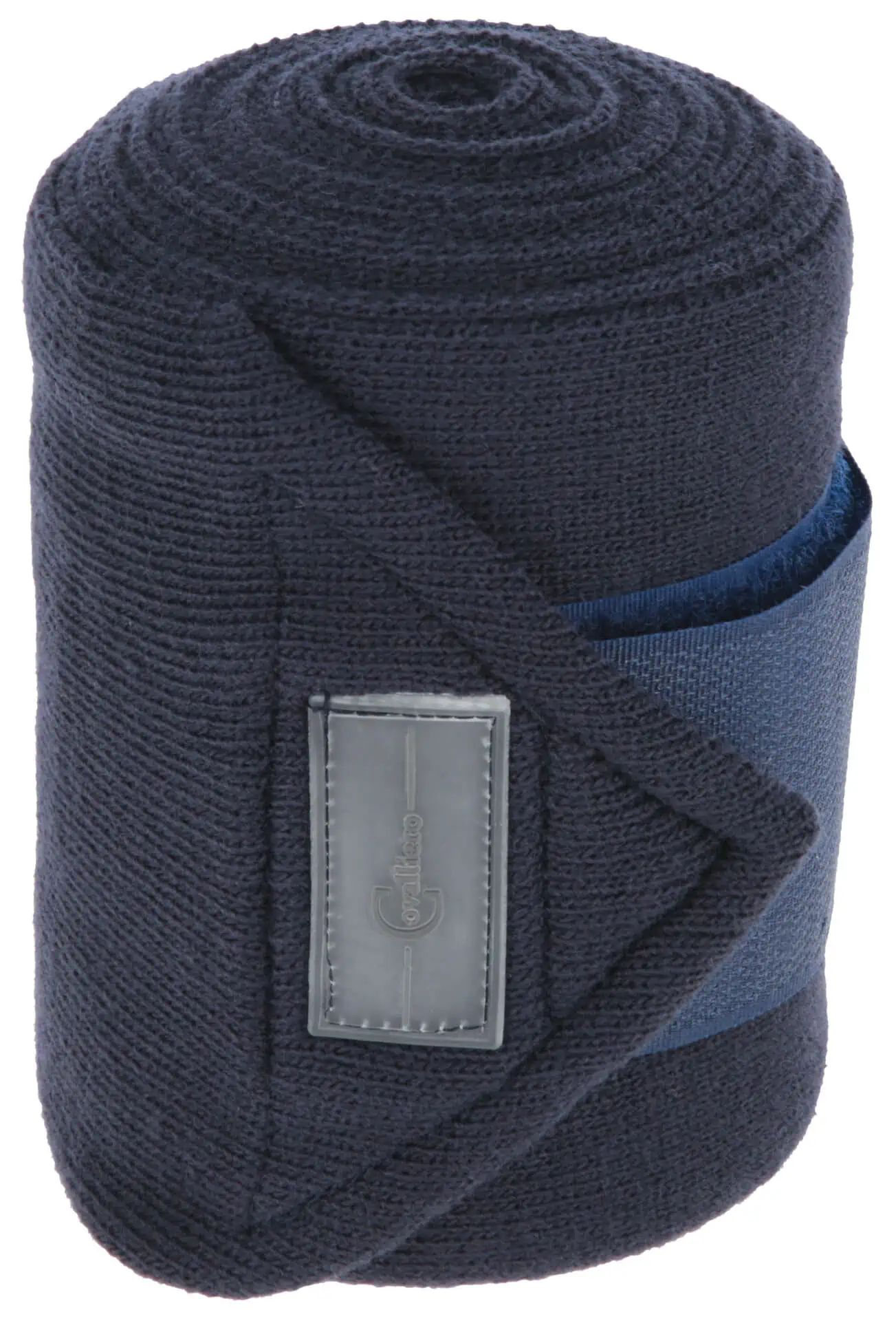 Bandage tricoté Covalliero pour chevaux, tissu doux, lot de 4, bleu marine