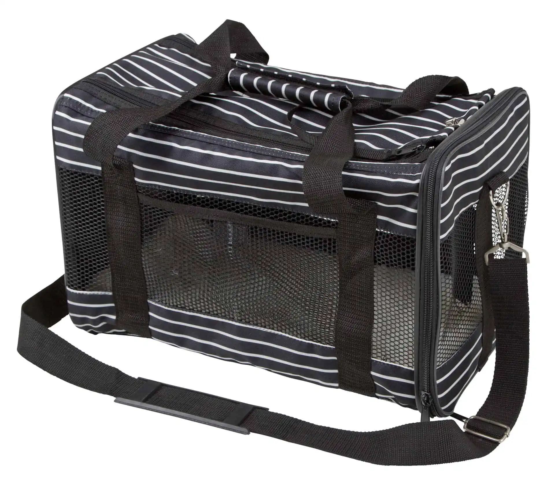 Kerbl Sac de transport Cuba, negru/alb, 40 x 26 x 28 cm, vedere laterală