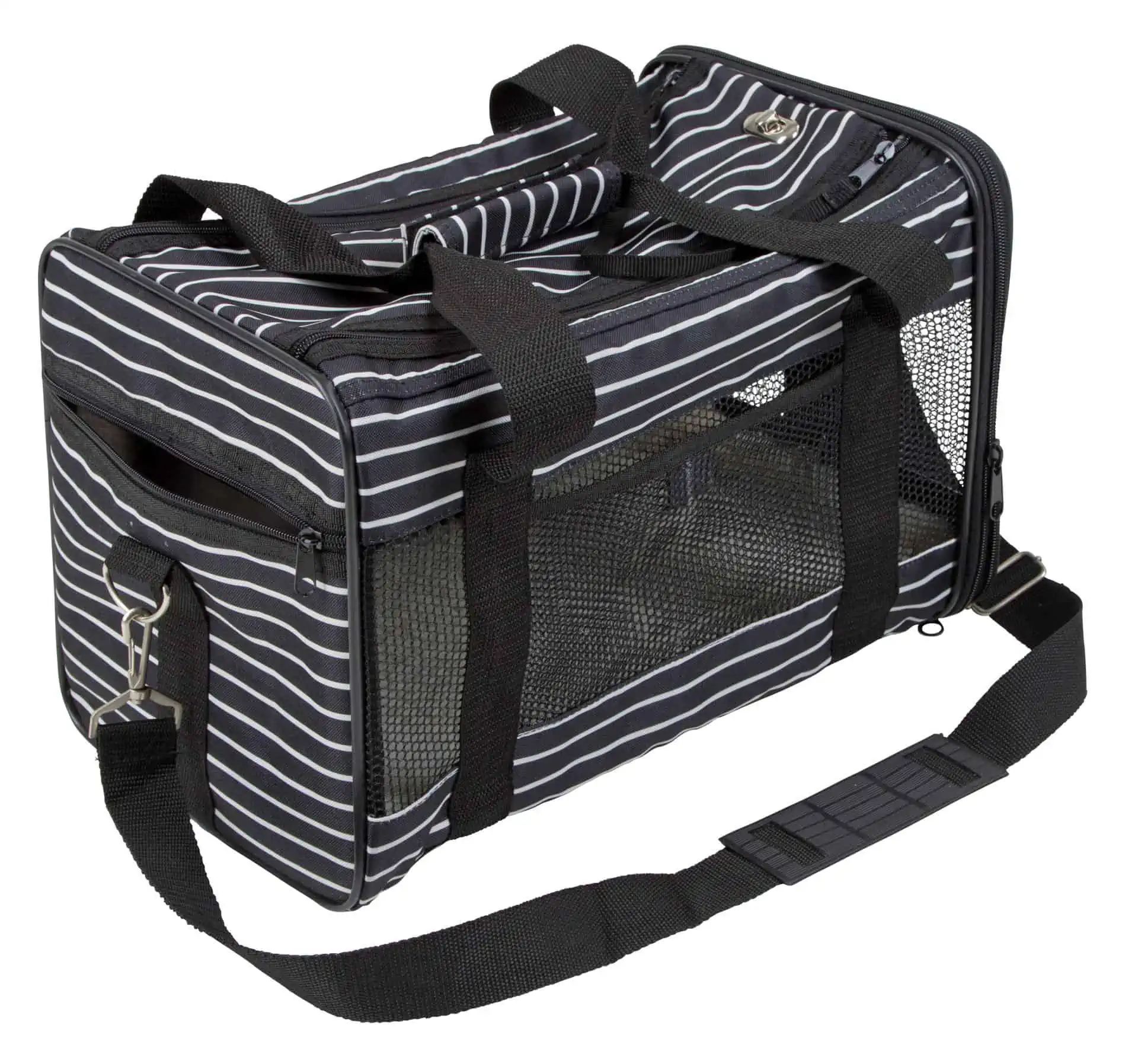 Tragetasche Cuba 40x26x28 cm schwarz/weiß