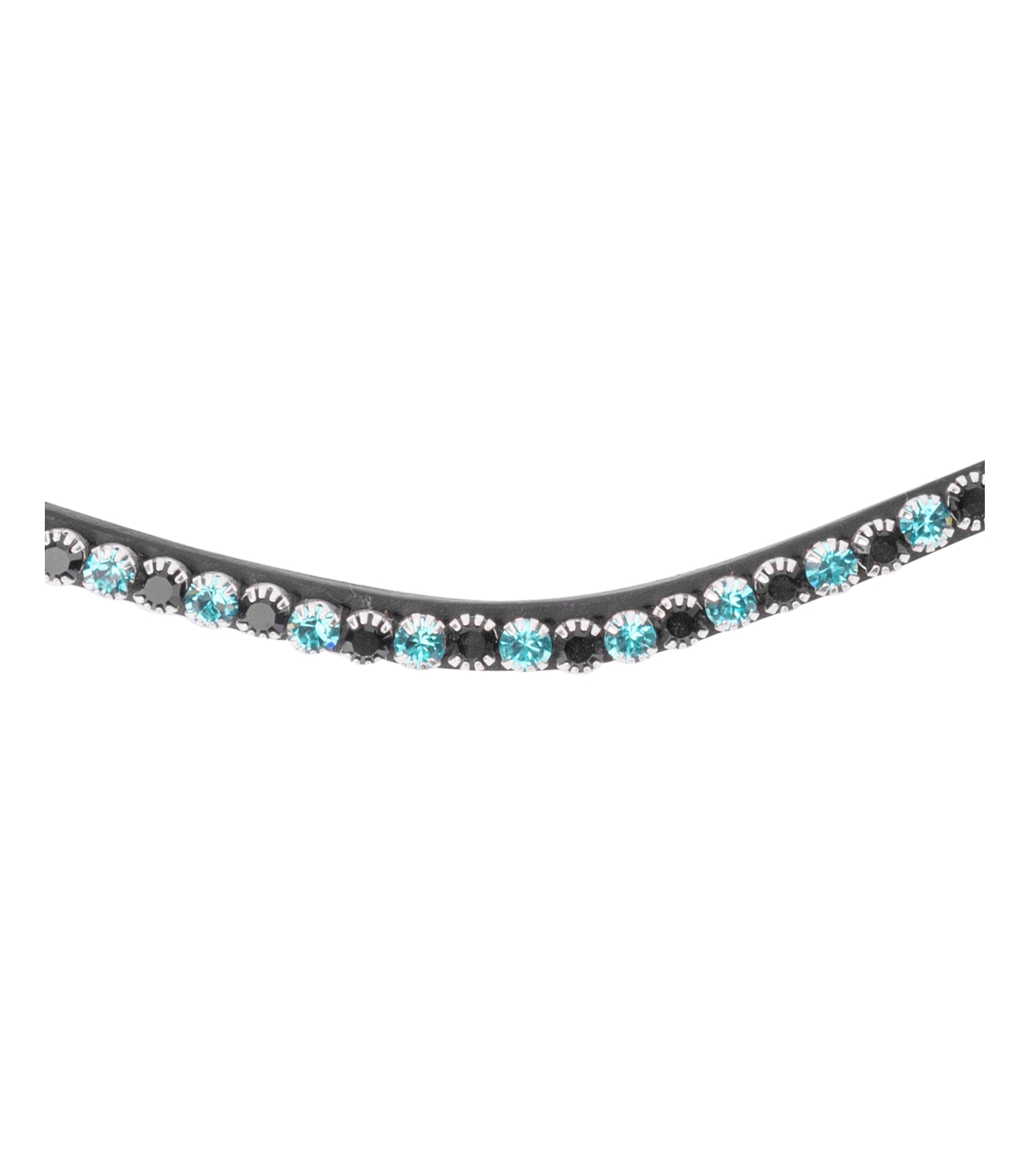 Waldhausen X-Line Glam Horse Browband, Black with Rhinestones, front view