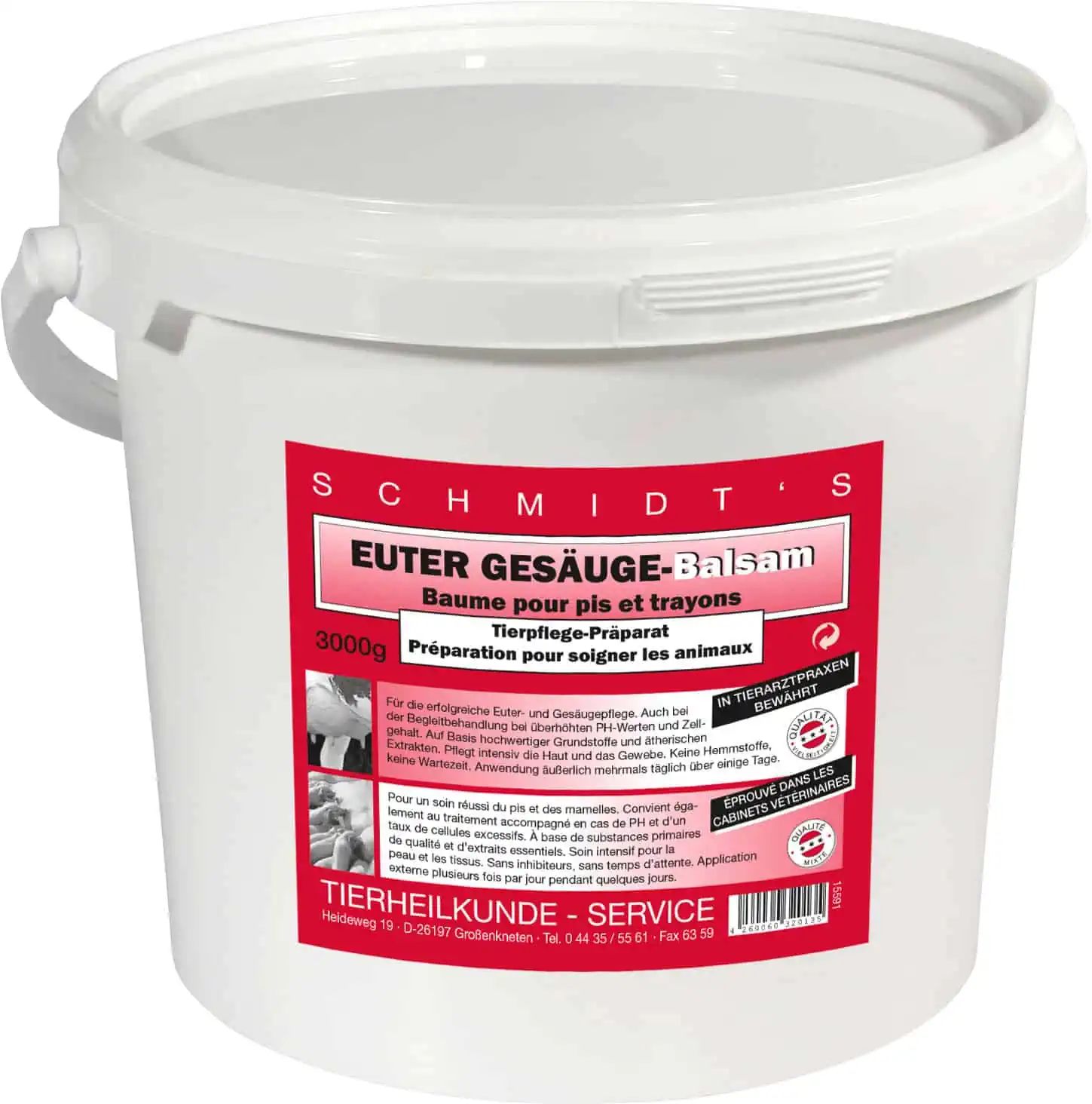 Kerbl Schmidt's Baume pour Pis et Trayons Bovins, sans Délai d'Attente, 3 kg
