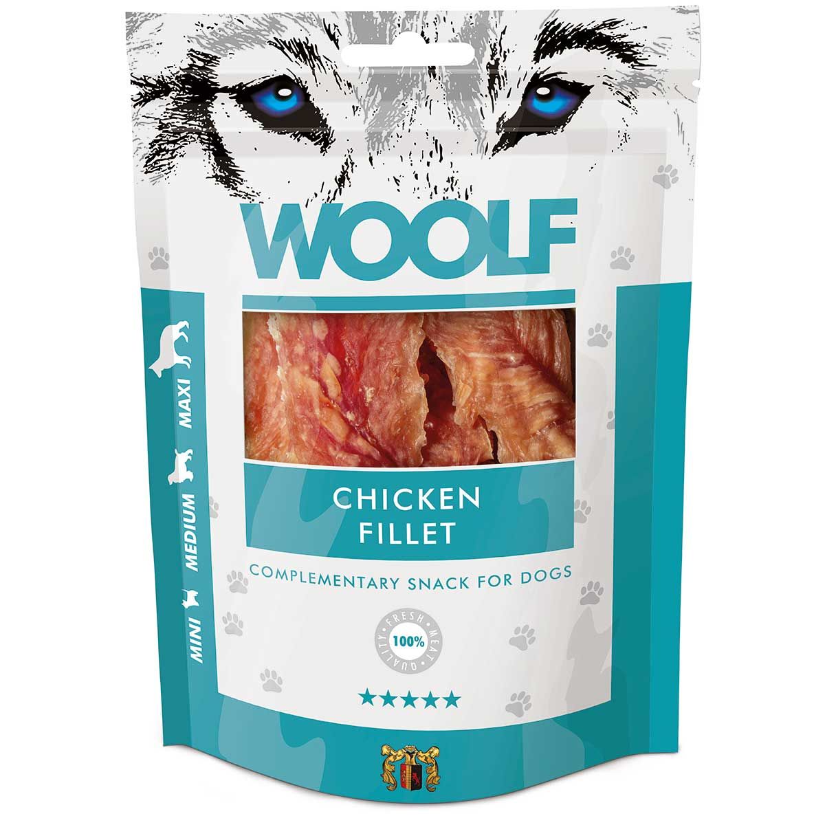 Woolf Snack pentru câini cu file de pui, ambalaj