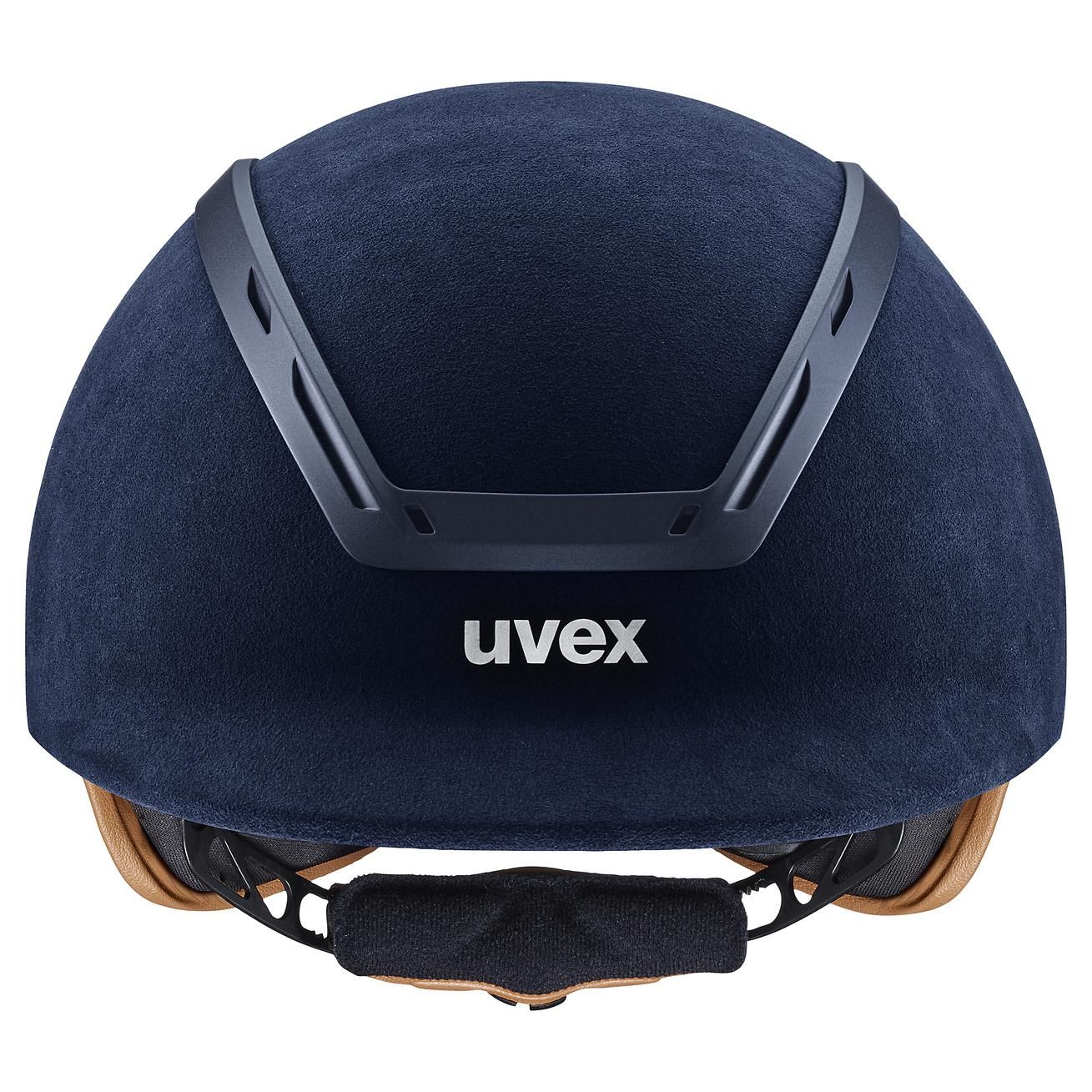 casque d'équitation uvex exxeed classical, bleu marine, vue de face