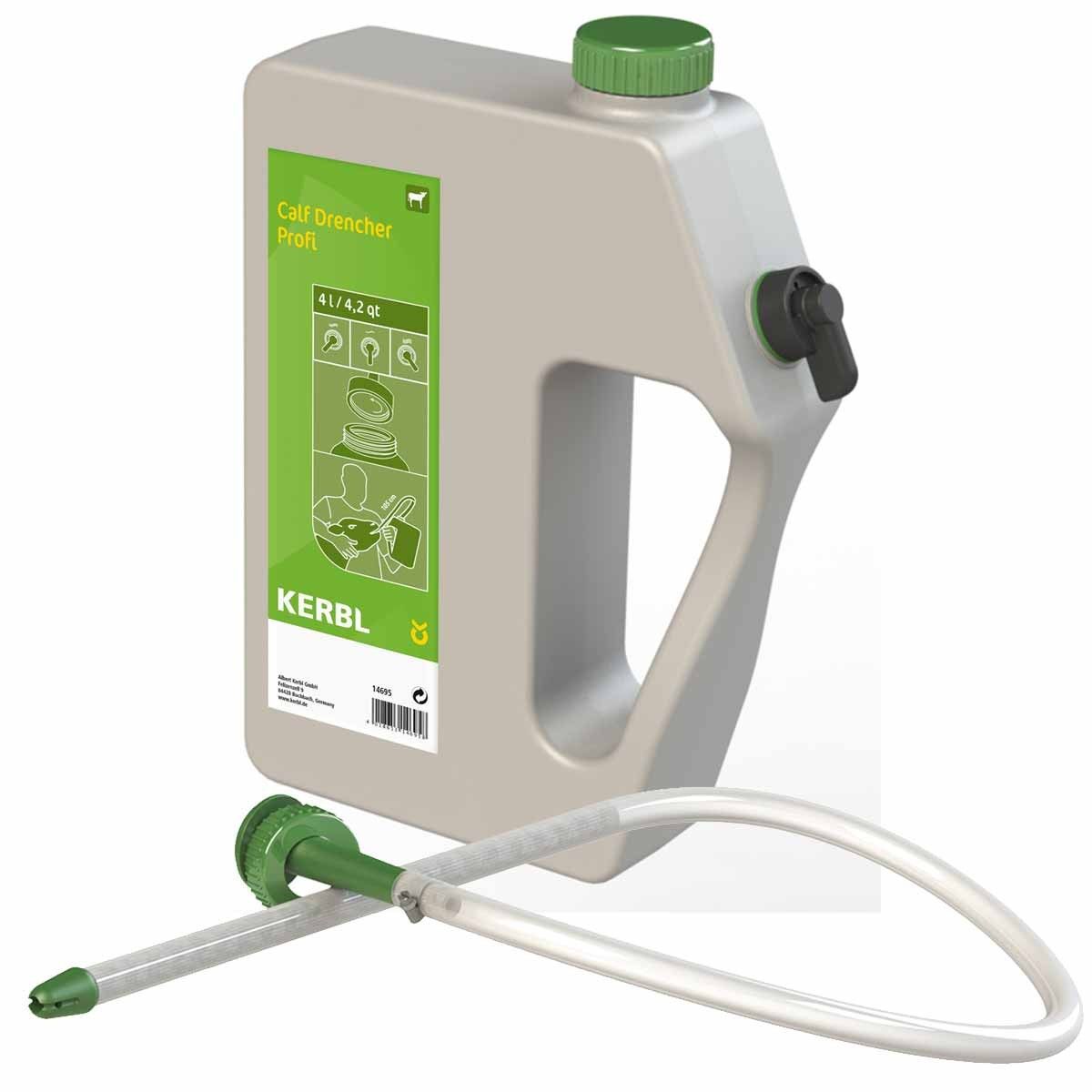Kerbl Bouteille Calf Drencher Profi 4 Litres avec Sonde Flexible pour Veaux, vue de face