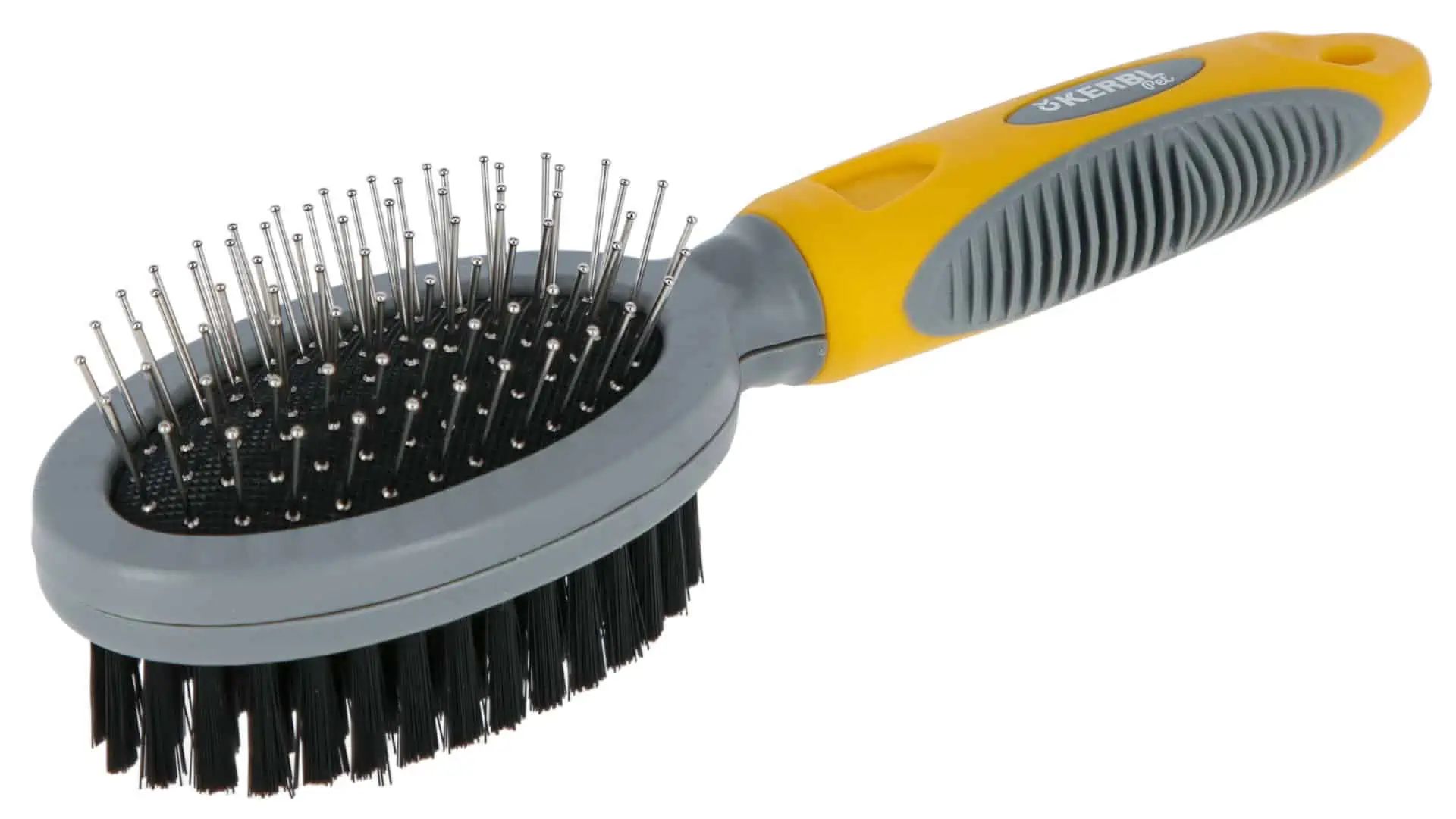 Kerbl Double Brush Oval with Protective Caps, 20.5 cm