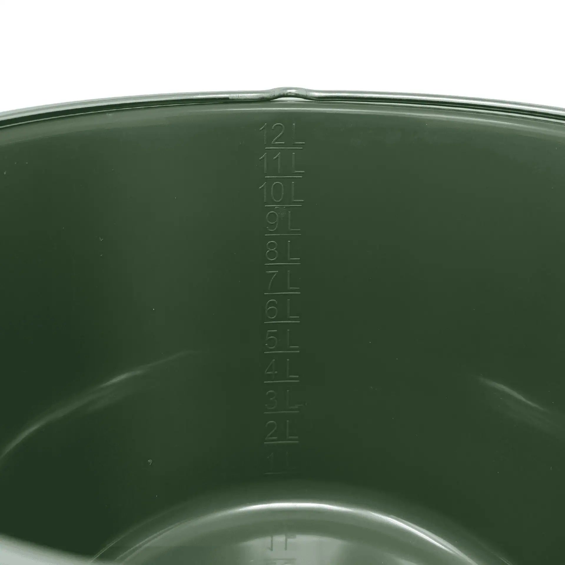 Seau universel Agrarzone 12 L, vert, robuste et facile à nettoyer, détail, graduation