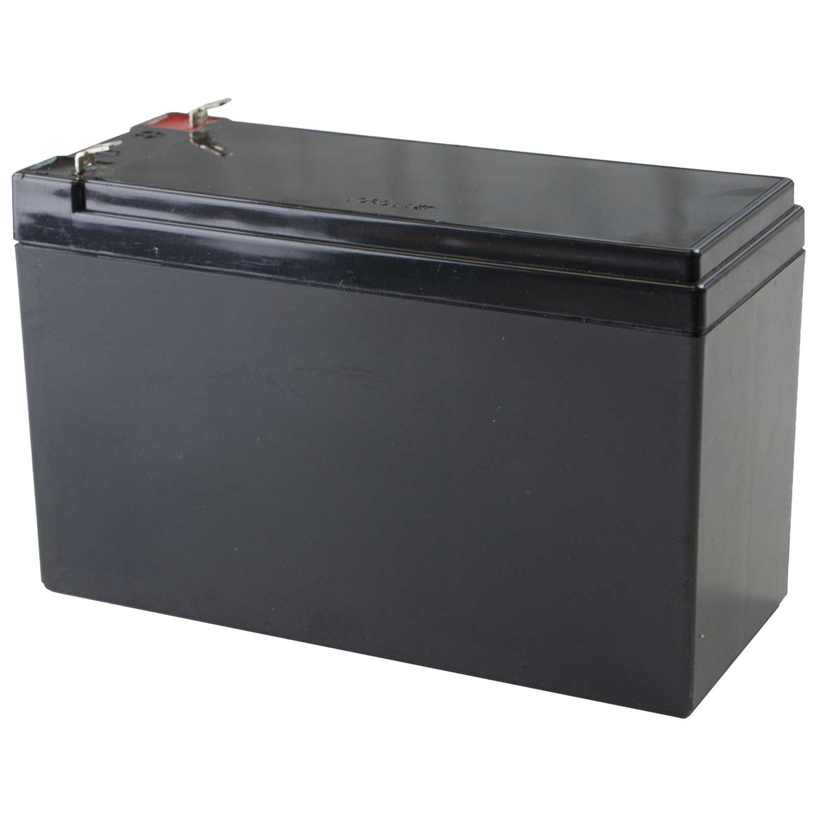 Bloc-batterie noir rectangulaire avec deux contacts métalliques sur le dessus
