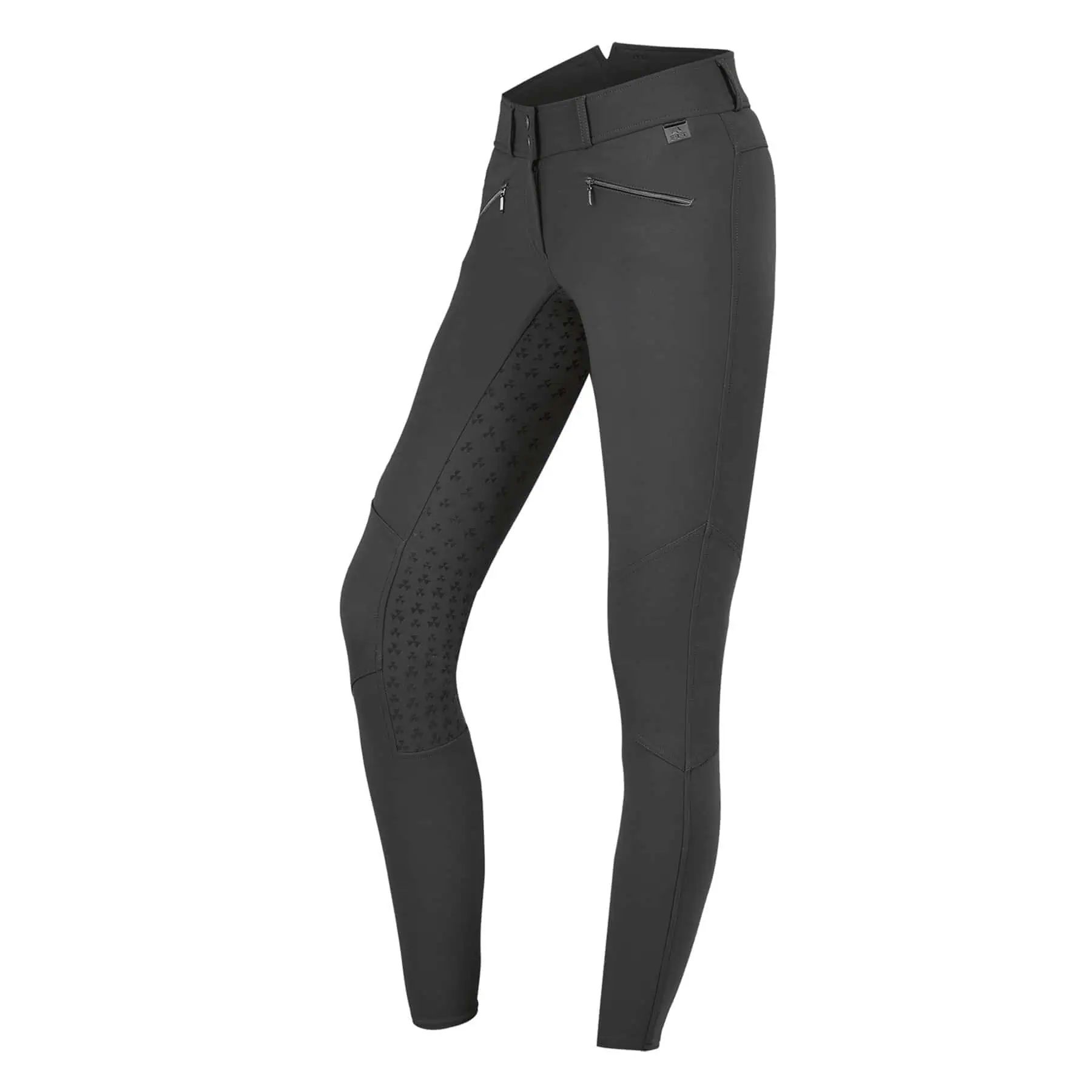 Pantalon d'équitation ELT Hella High Waist en silicone, fond intégral, asphalte D42