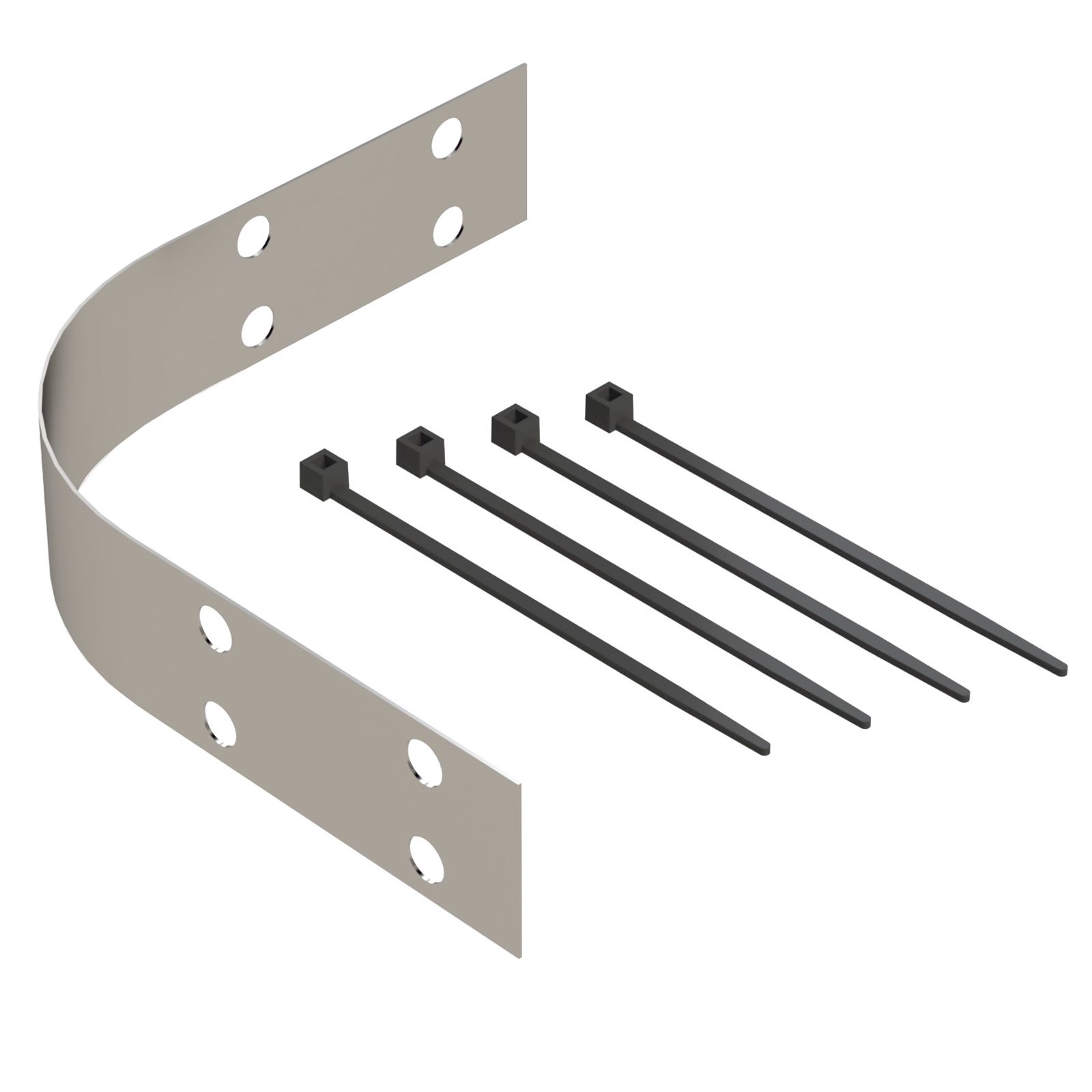 Kerbl Staffa antipiega per cavo antigelo, acciaio inox, 4 fascette, contenuto della confezione