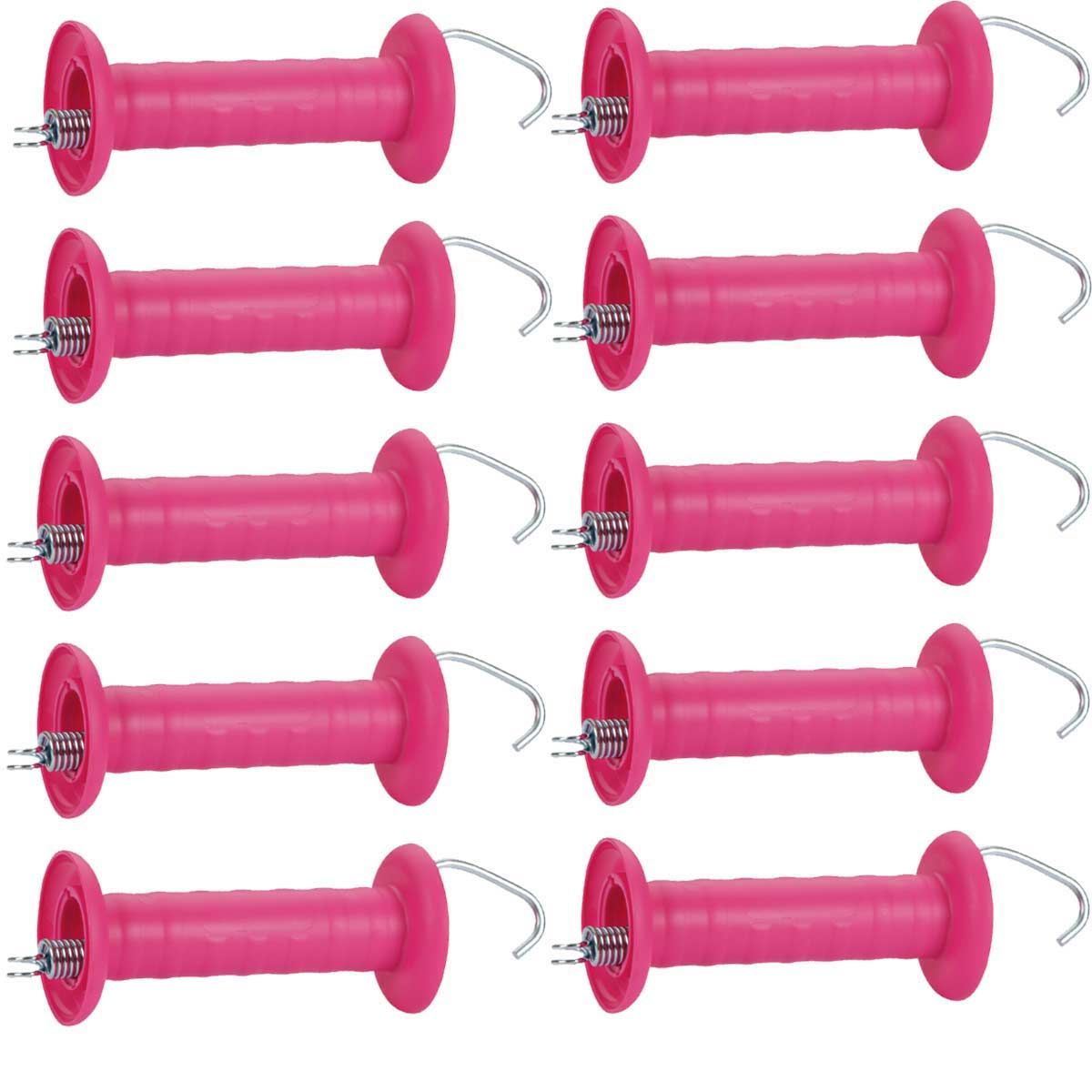 10x Agrarzone Torgriff Weidezaun mit Haken und Feder pink