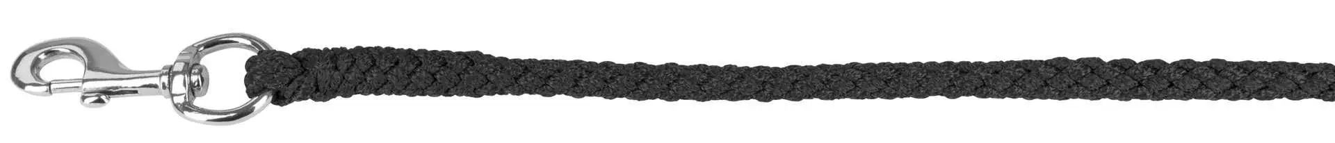 Longe Covalliero Supreme, polypropylène tressé pour chevaux, noir avec mousqueton