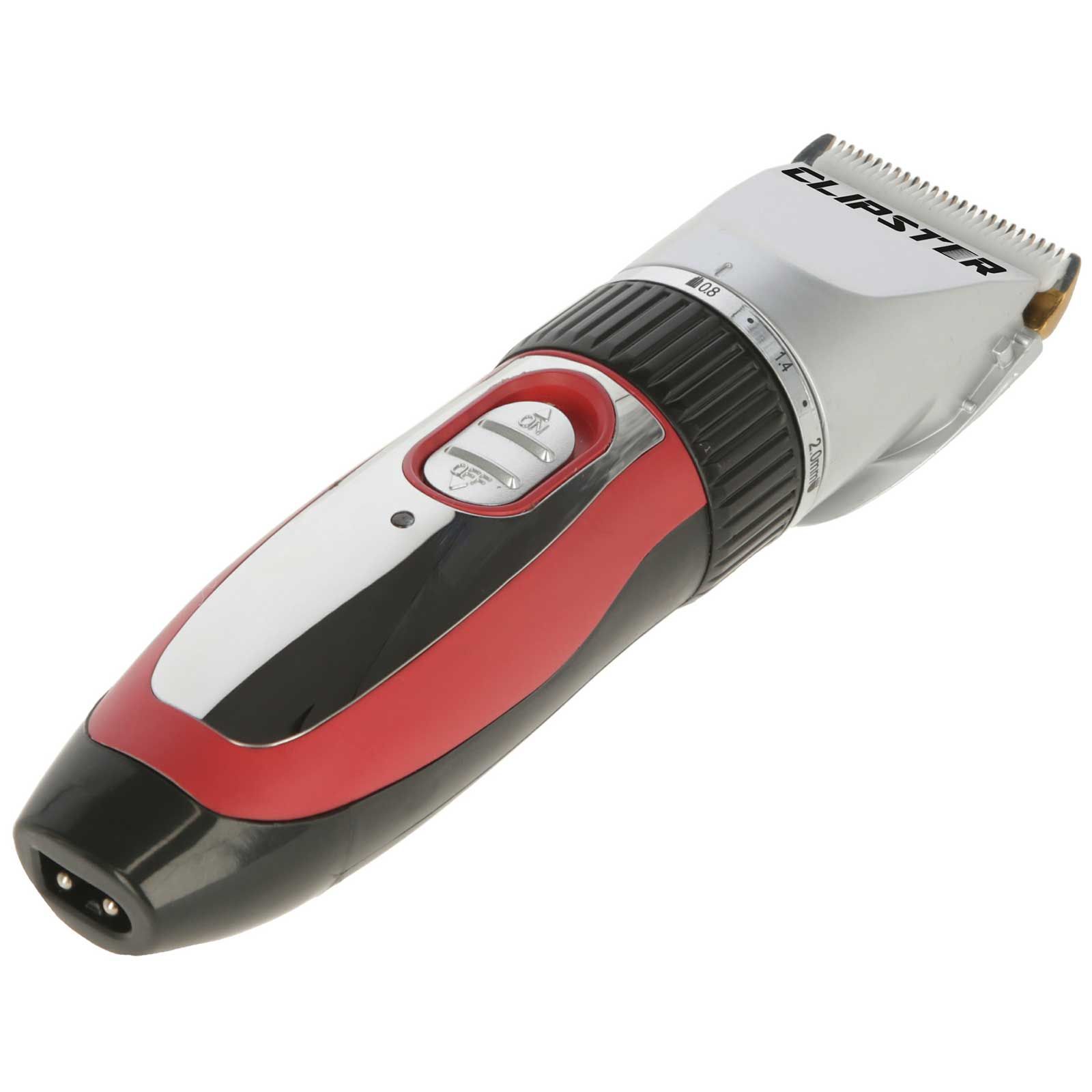 Clipster Sonic batteriklippare med keramiskt klipphuvud, reservbatteri, sidovy