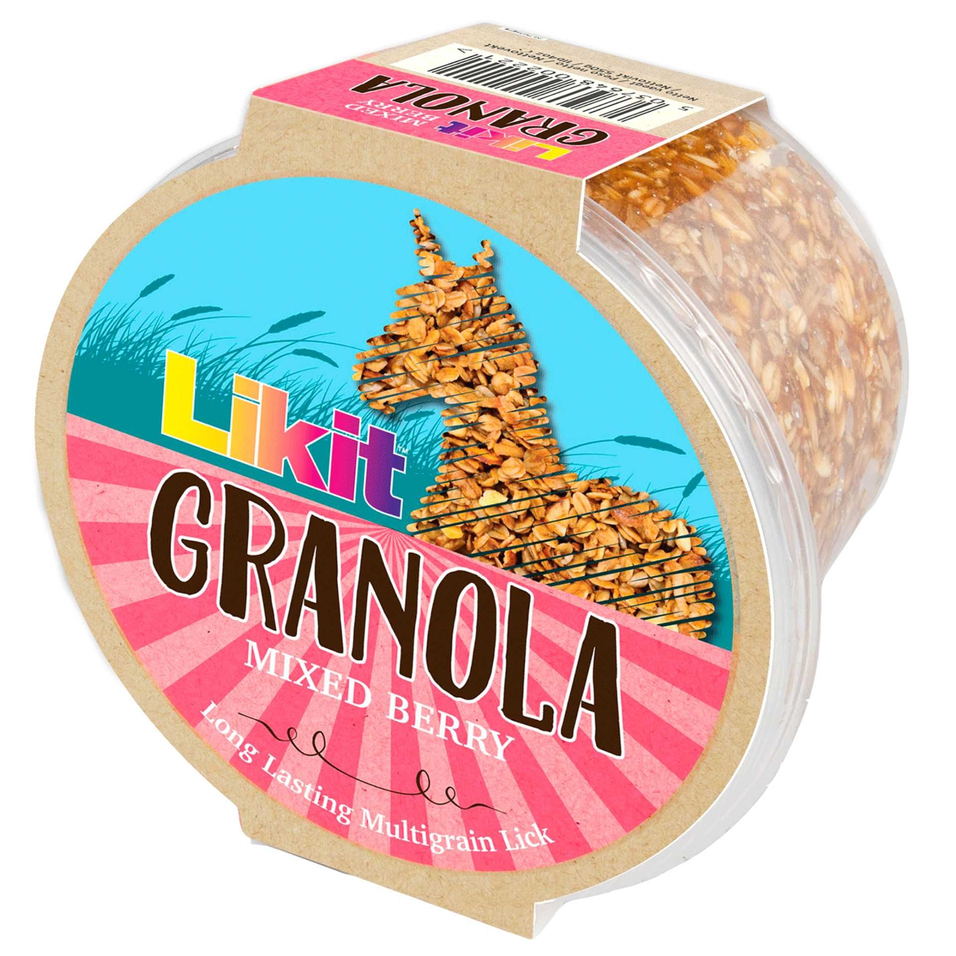 Likit Granola slicksten blandade bär för häst, 550 g, förpackning