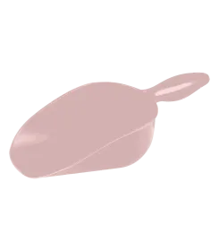 Futterschaufel aus rosa Kunststoff mit Griff