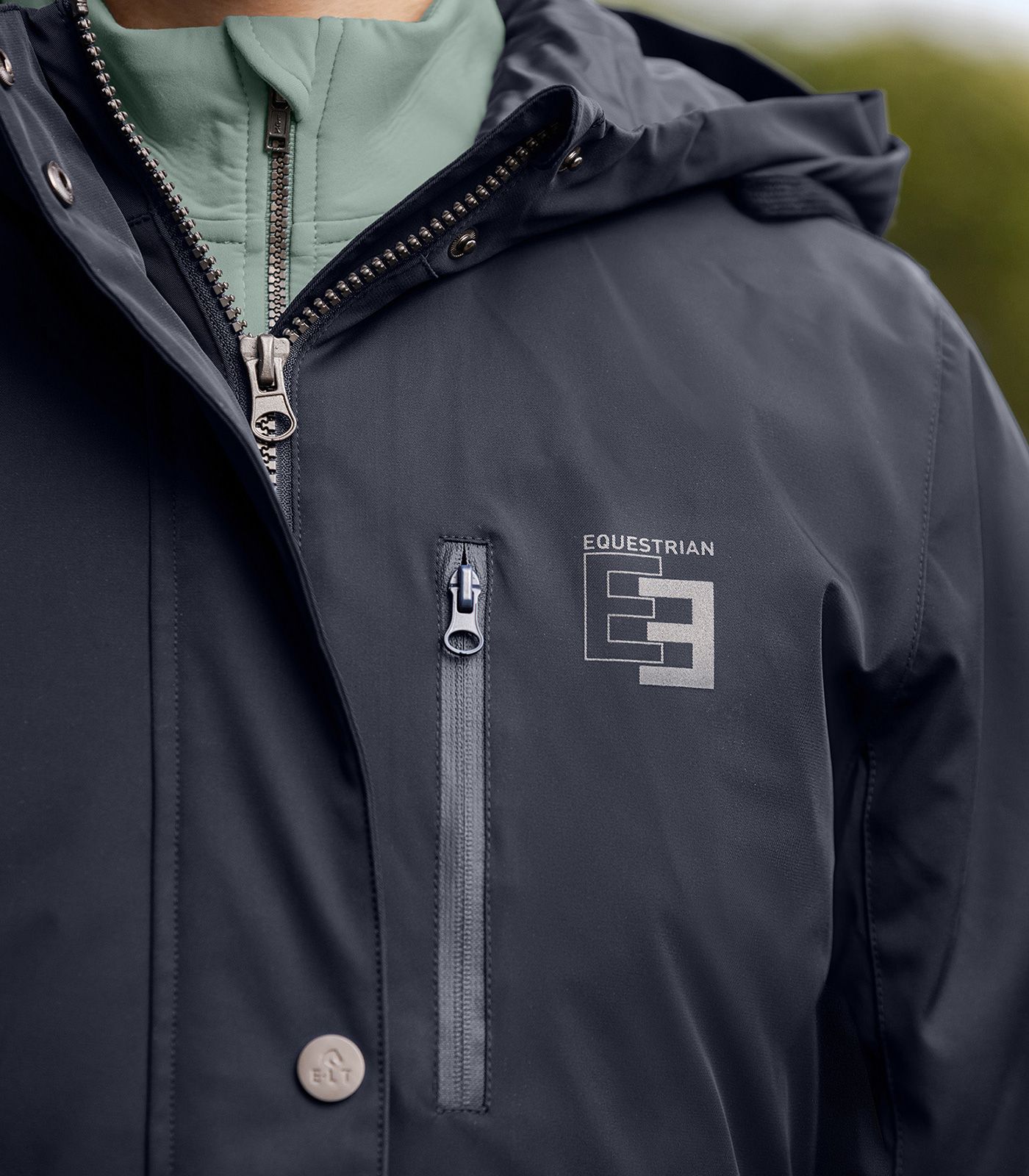 ELT Parka funzionale equitazione Ava, ragazzi, impermeabile, dettaglio, logo