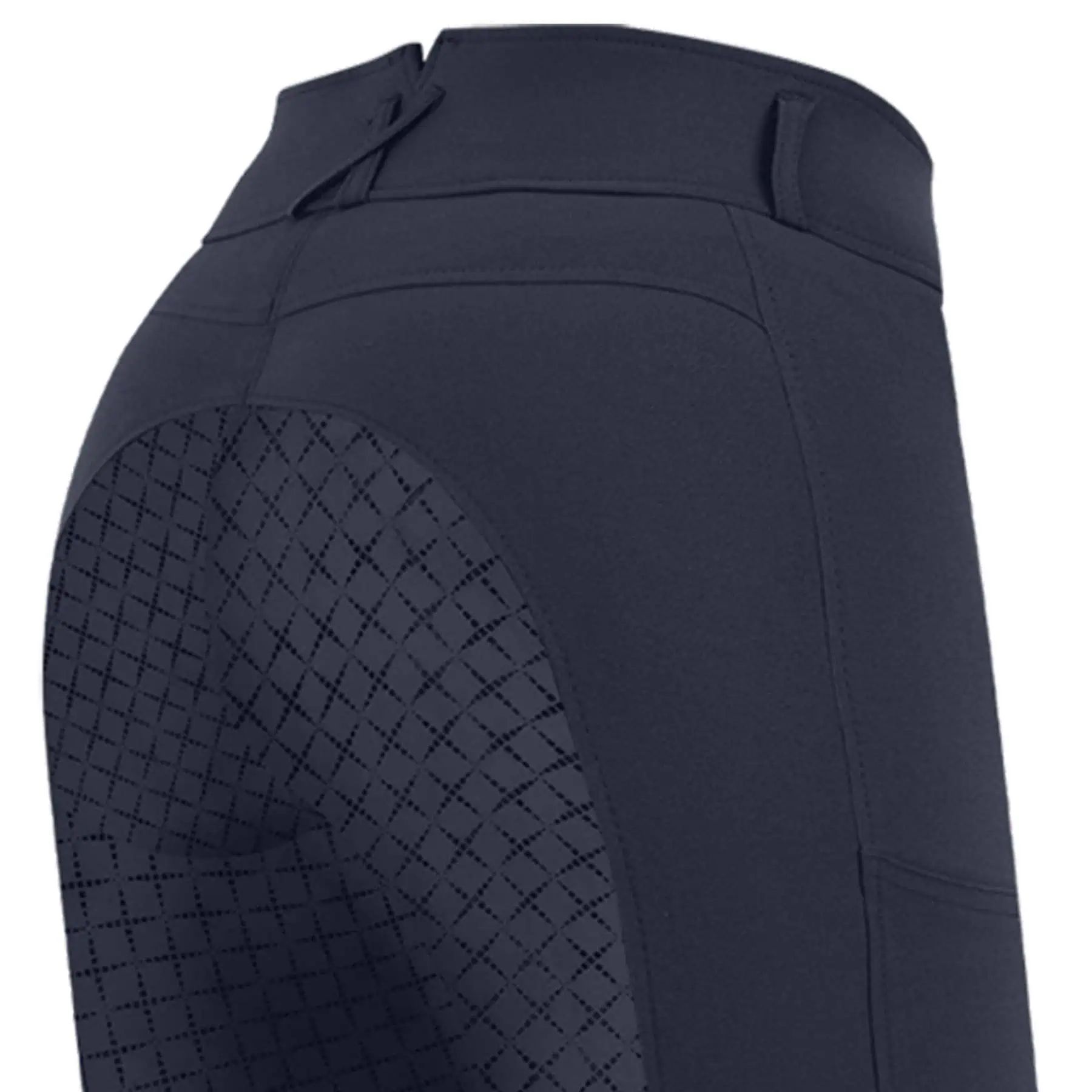 Pantalon d'équitation ELT Micro Sport Silicone Taille Haute, Fond Intégral, bleu nuit, 152