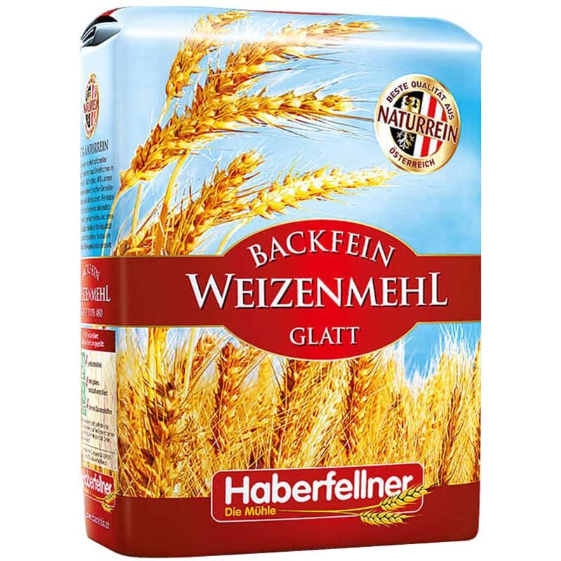 Farine fine de blé Haberfellner type 00, FR 45 / AT W480, emballage