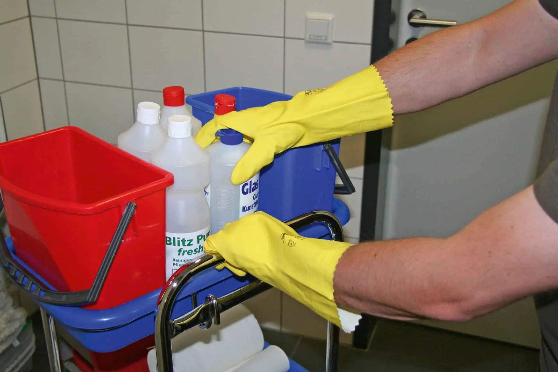 Gant ménager Kerbl PROTEX en latex, jaune, doublure coton velours, taille 10