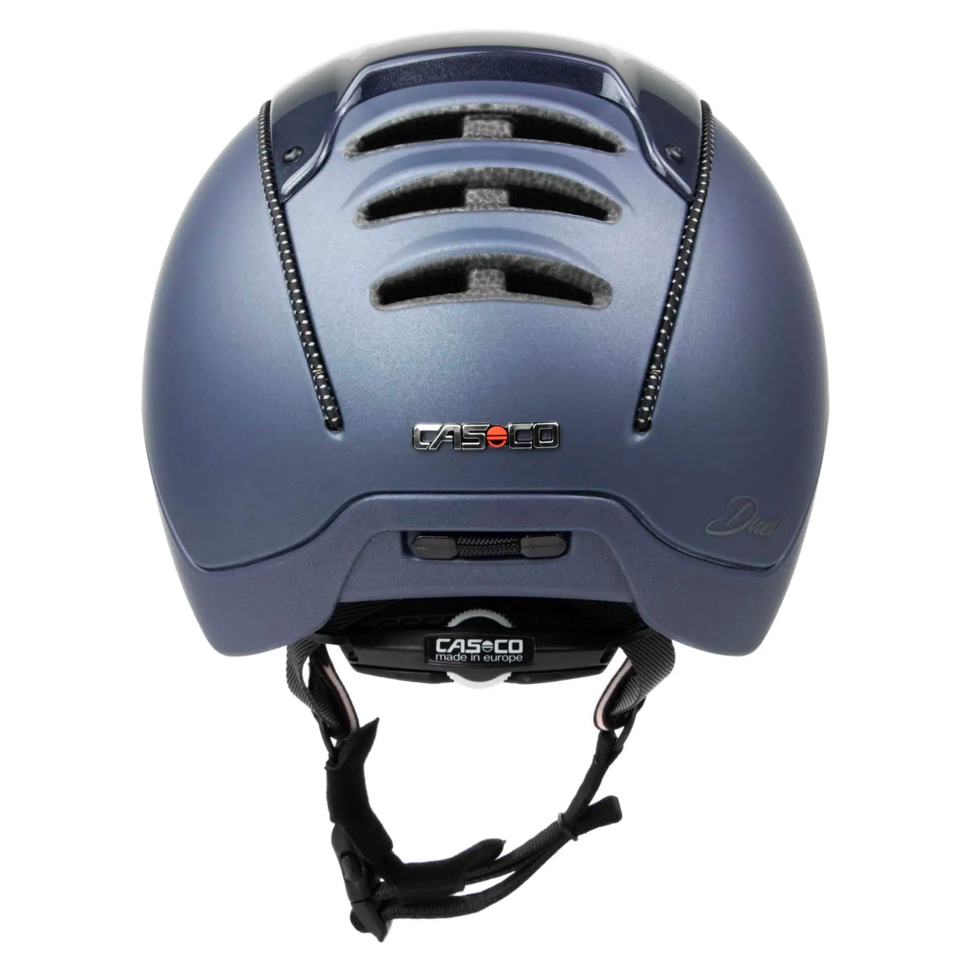 Casca de echitatie Casco DUELL, design sportiv cu viziera lata, vedere din spate