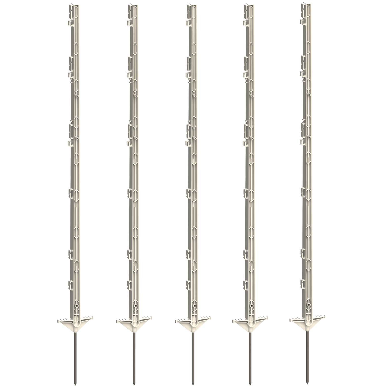 20x Agrarzone Paletto per recinti in plastica 125cm, doppio predellino, bianco