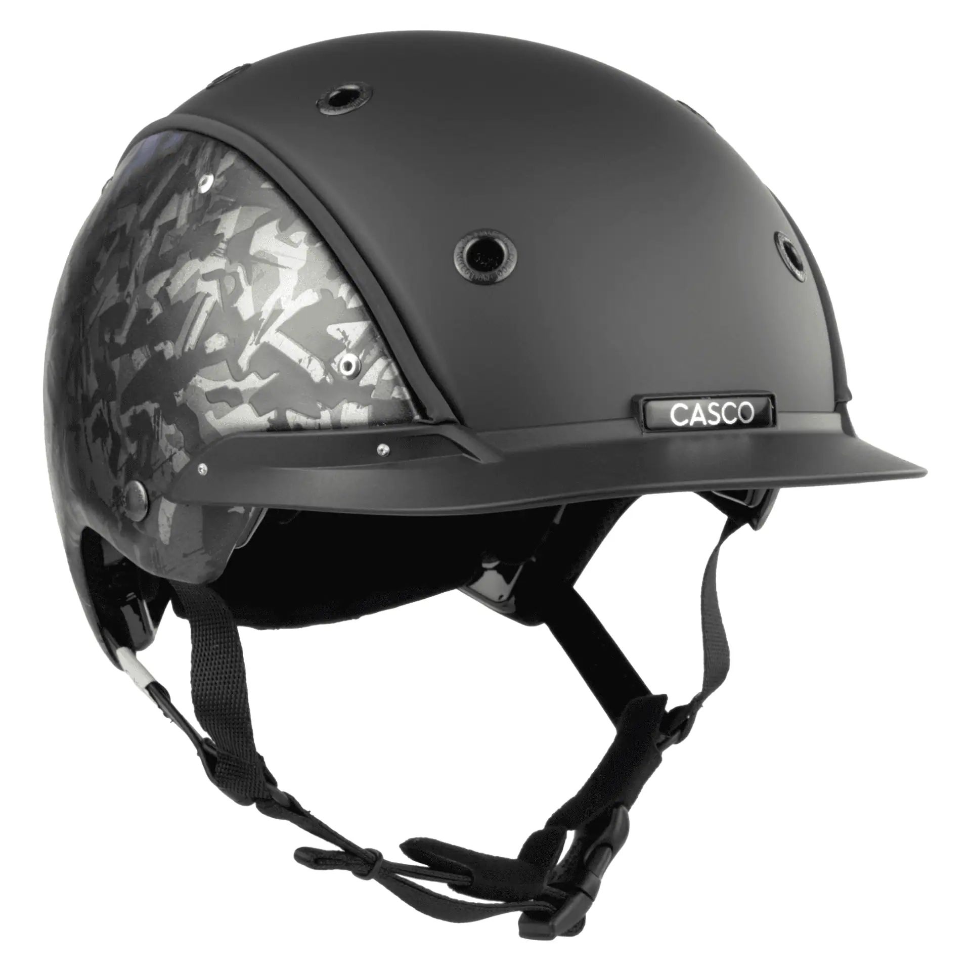 Casque d'équitation Casco Champ Precision avec boîte de rangement, forged noir, 52-56
