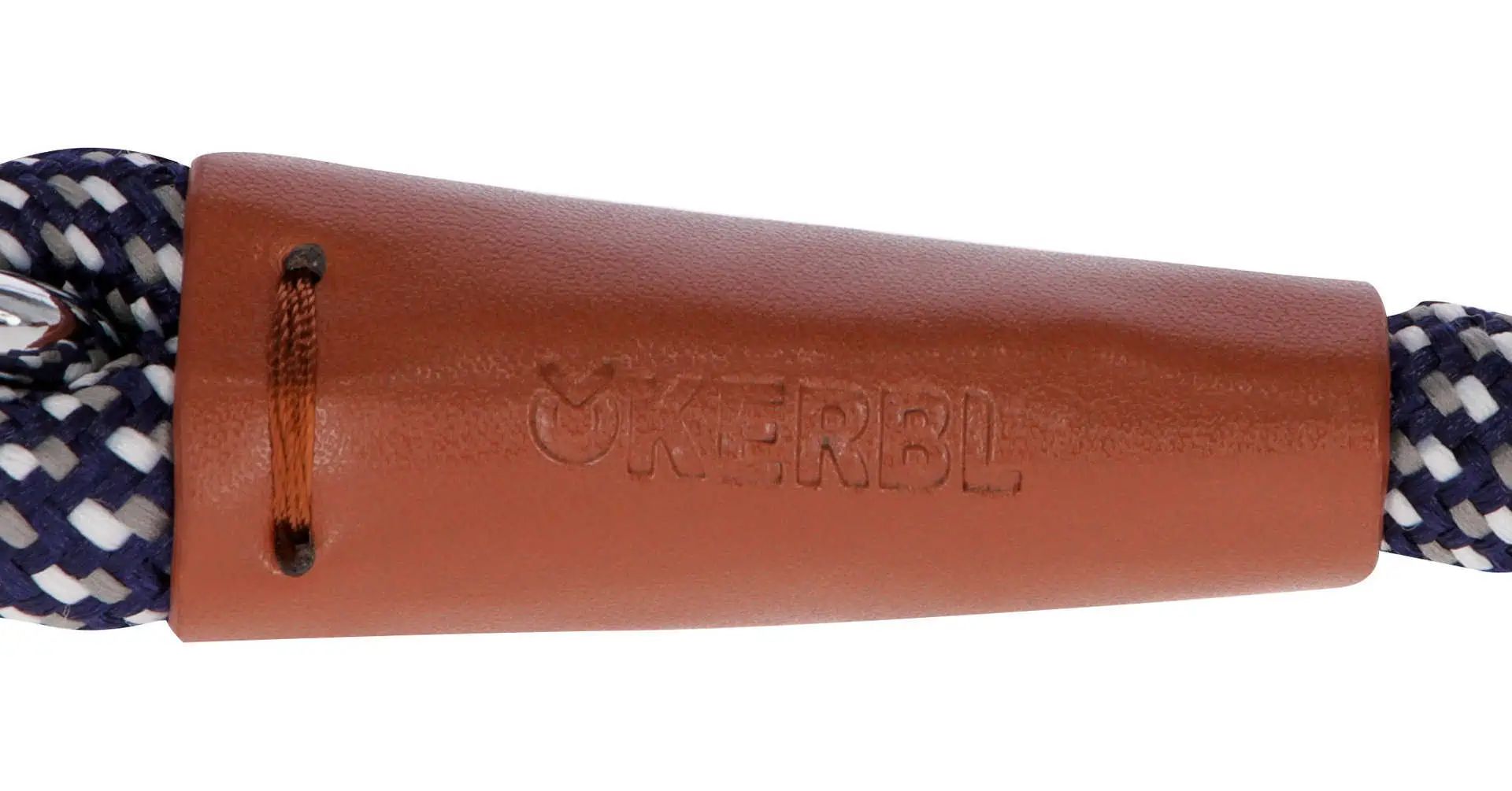 Hundleksak med brun läderkon och flätat rep, Kerbl-märkt
