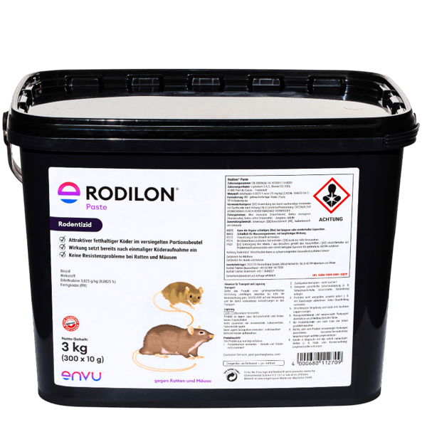Rodilon Paste Rattengift Mäuseköder Rattenköder 300 x 10 g