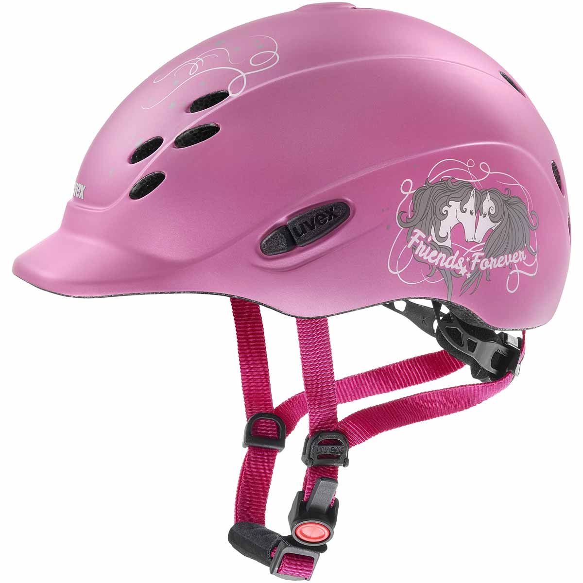 Casque d’équitation pour enfants uvex onyxx décor friends II pink matt