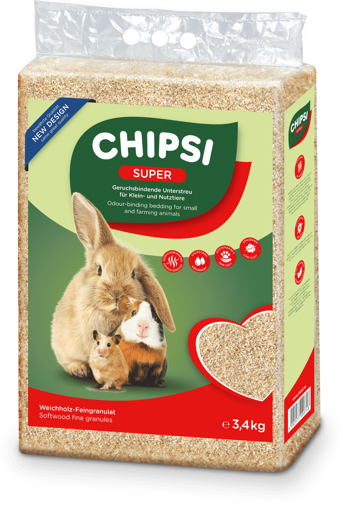 Lettiera CHIPSI Super per roditori e cavalli, 15 kg, confezione