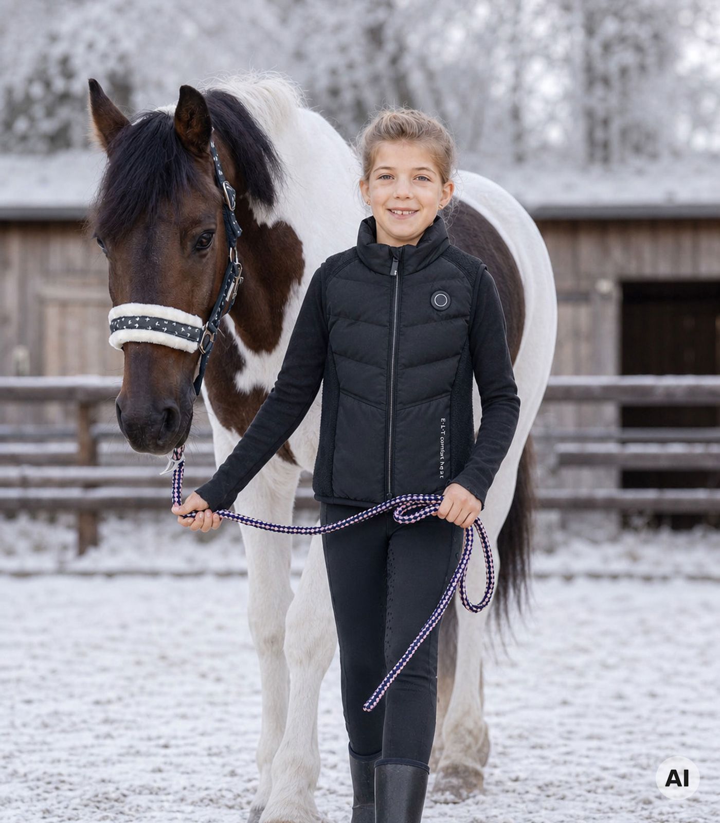 ELT Heizweste Comfort Heat, beheizbare Steppweste für Reiter, Model Teens mit Pony