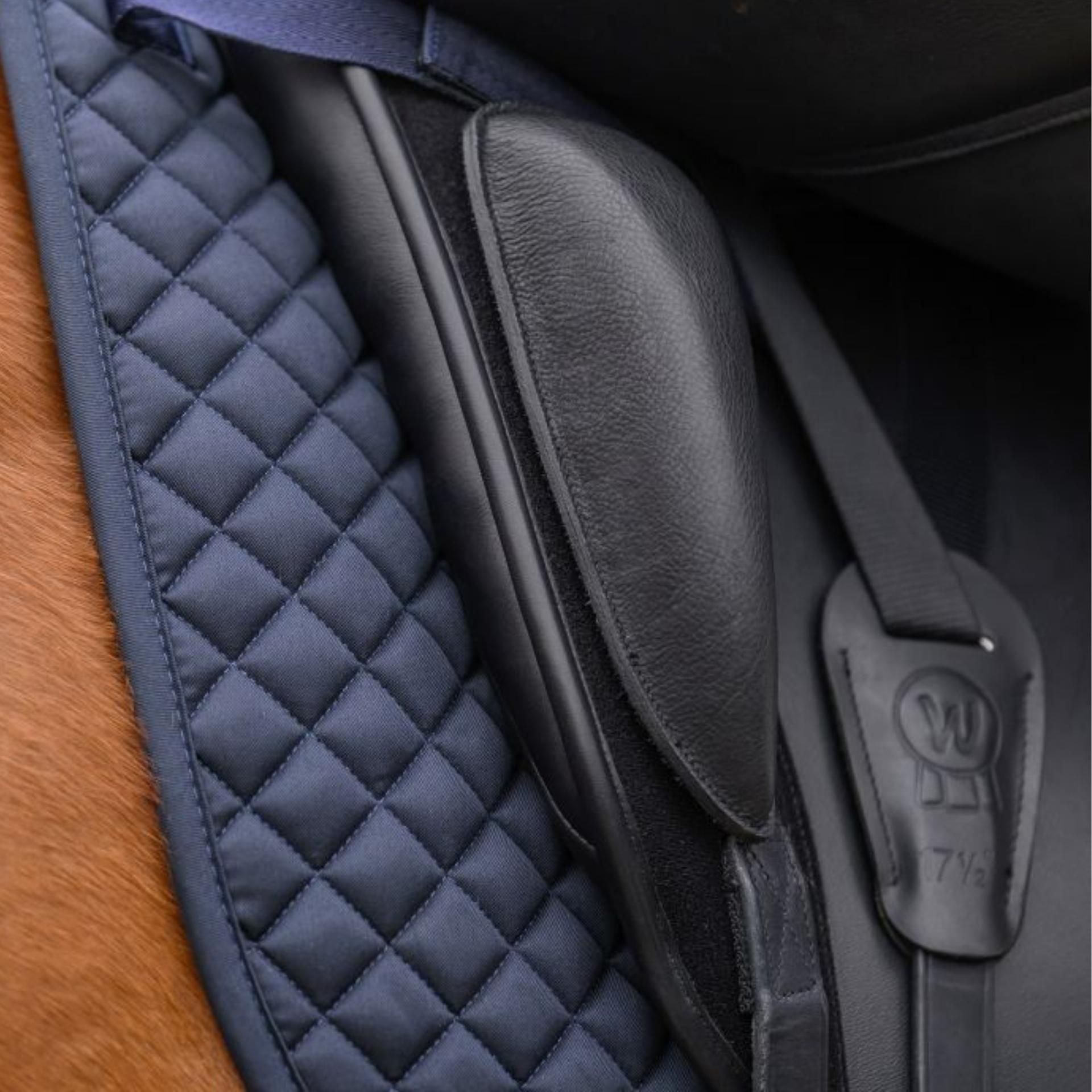 horse saddl e, quilted, blue, leather, stirrups