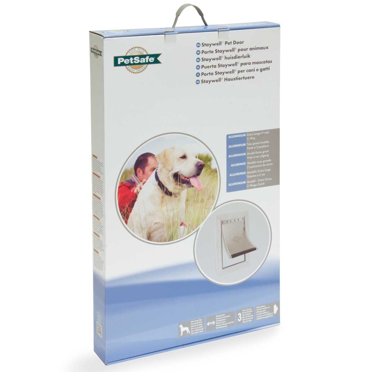PetSafe Staywell 660 Hundeklappe Aluminium, für große Hunde bis 100 kg, Verpackung