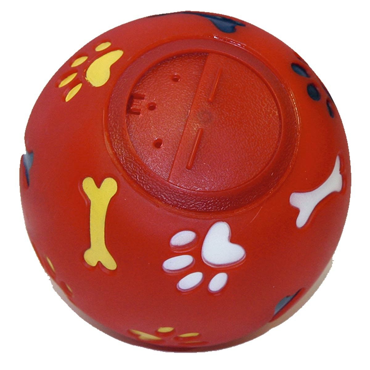 Kerbl Dog Snack Ball, Red Ø 11cm Treat Dispensing Toy, detail view, closure