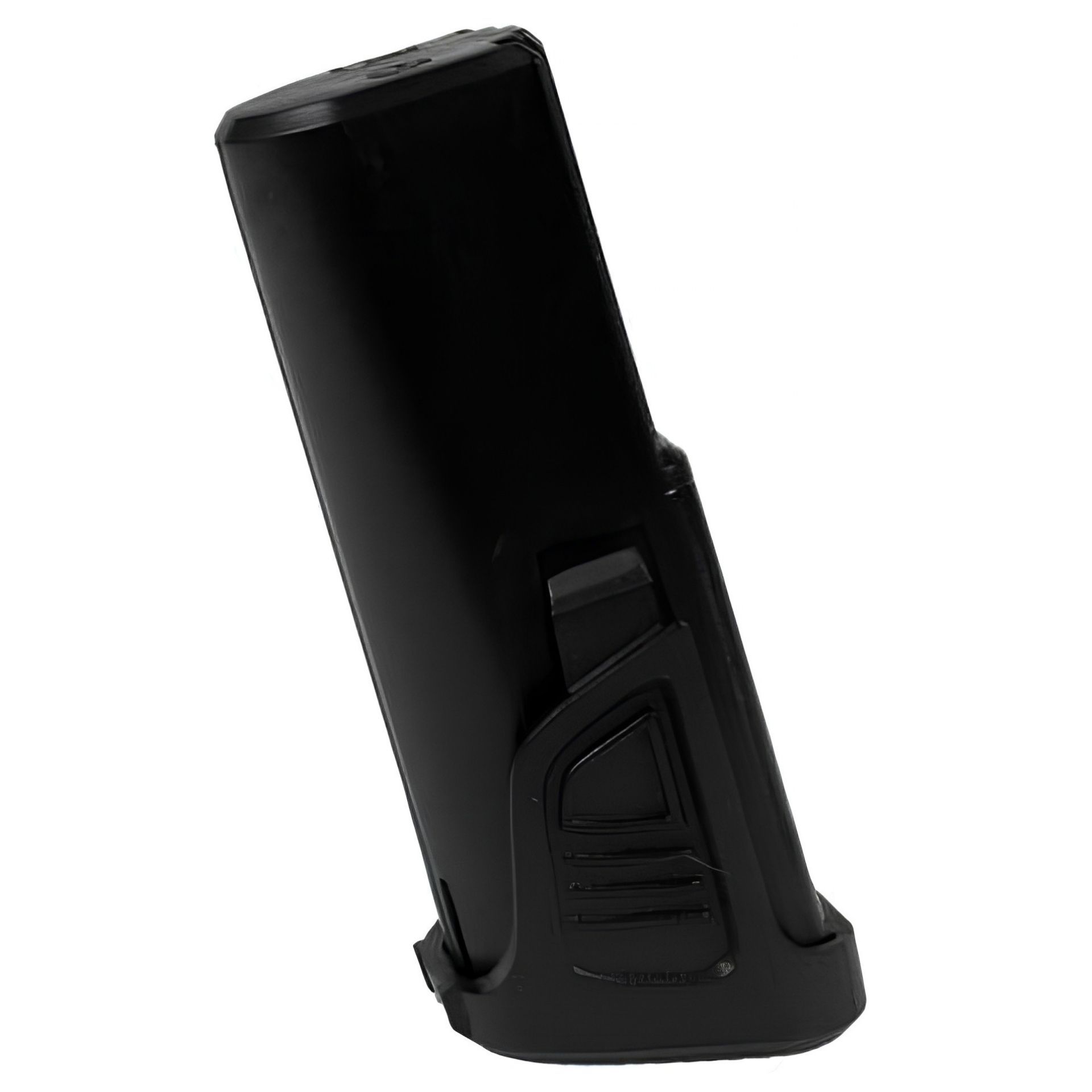 Side view of the Wahl spare battery showing the ribbed release grip on the housing