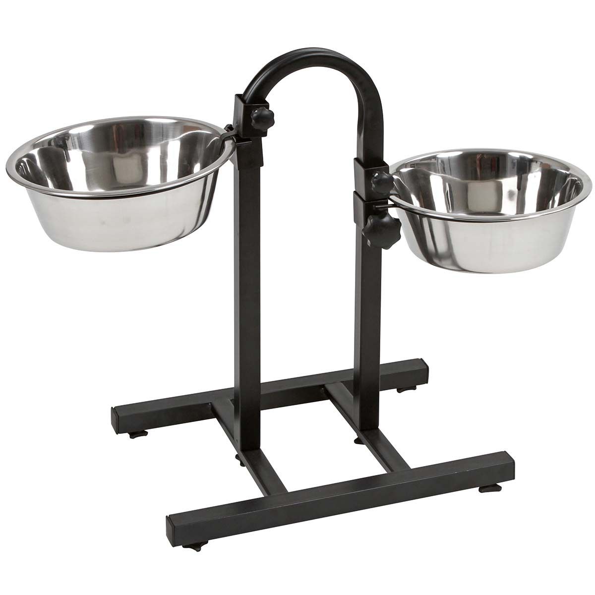 Kerbl Foderstation Deluxe höjdjusterbar, 2x2800 ml rostfritt stål