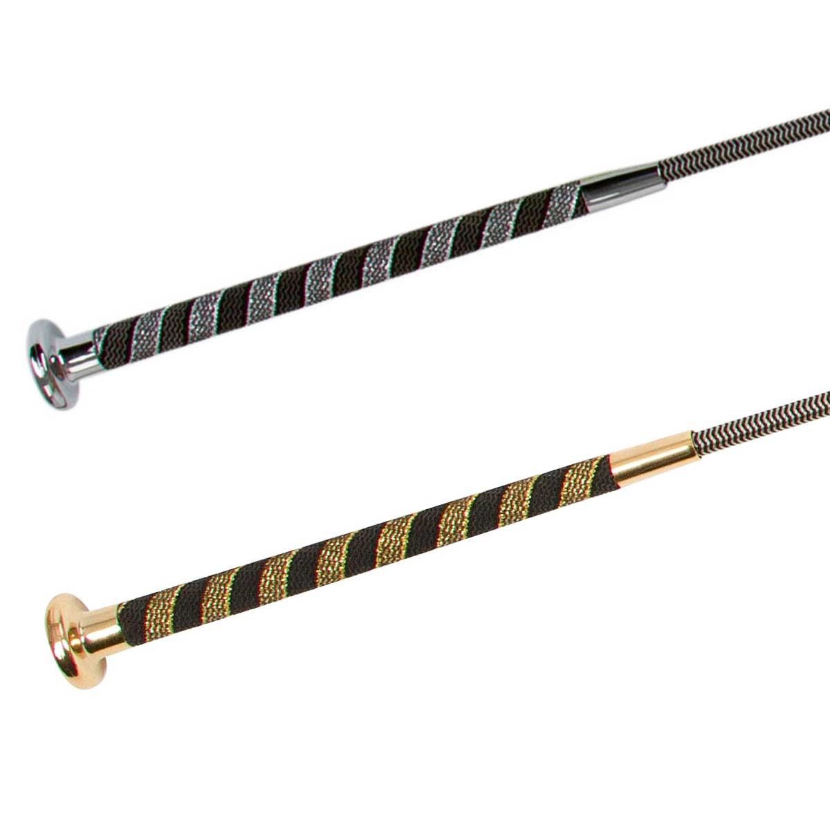 Fouet de dressage 110 cm or / argent