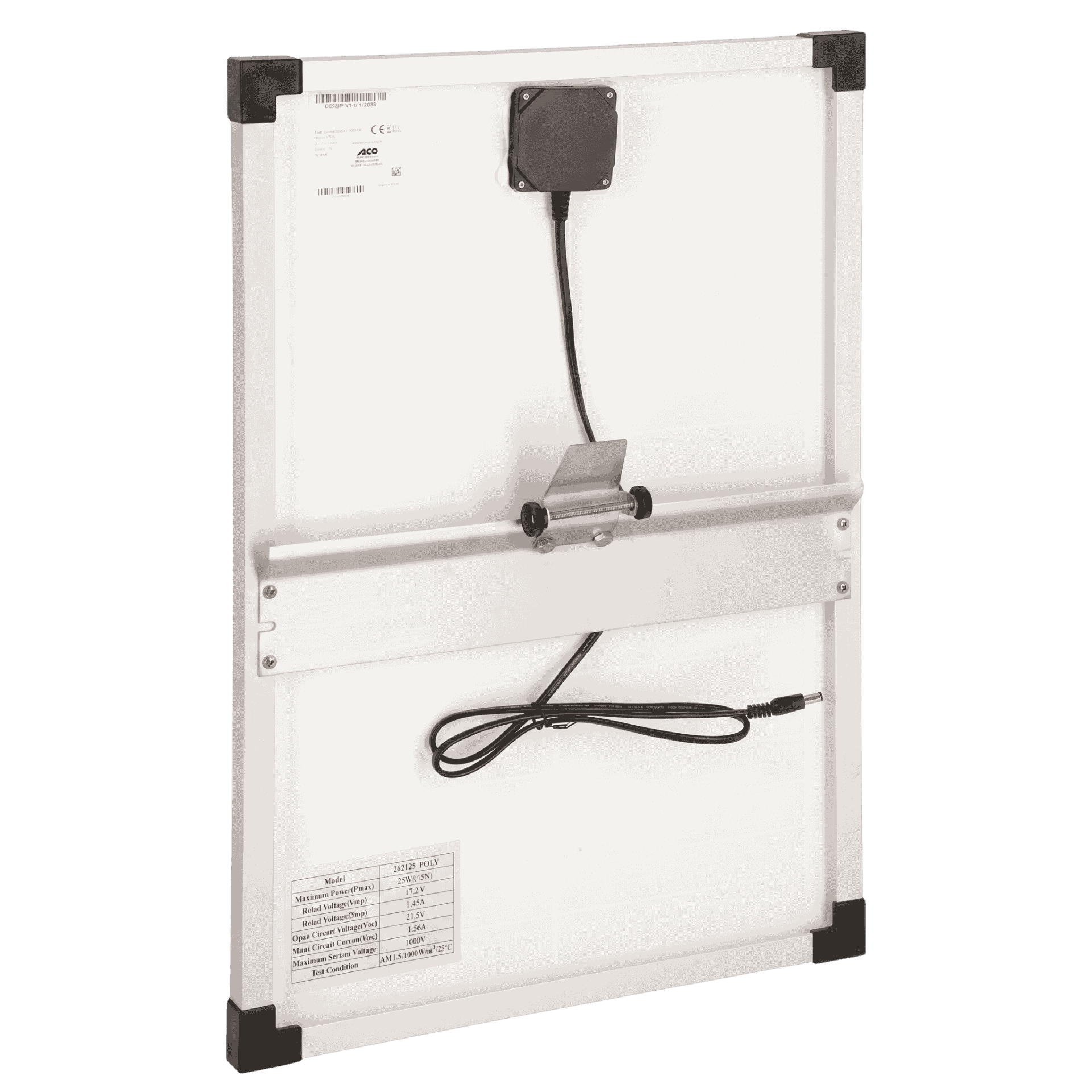 panel, backside, power cable, mount, sensor