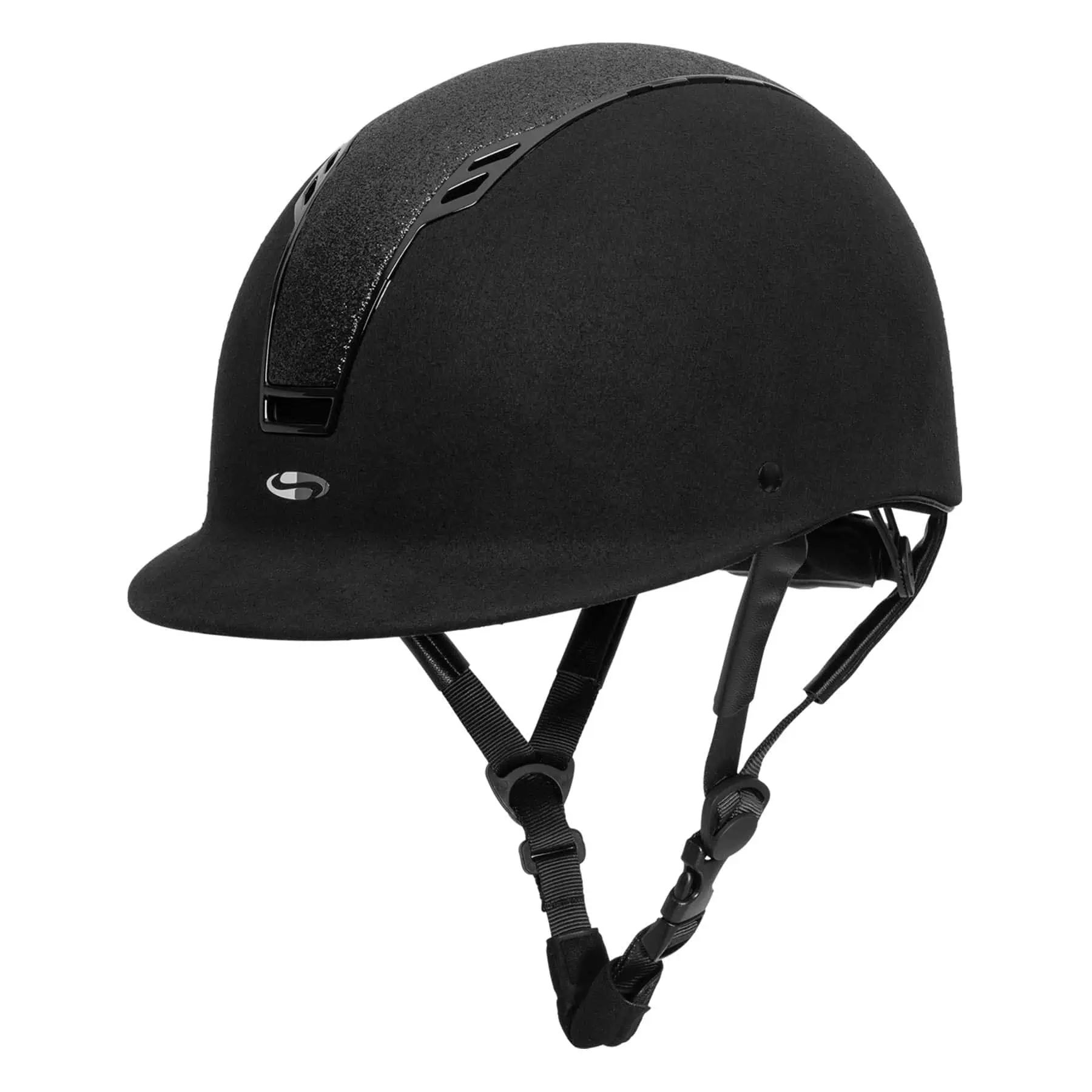 SWING Casque d'équitation H22 avec système de réglage, noir mat/velours, 55-57
