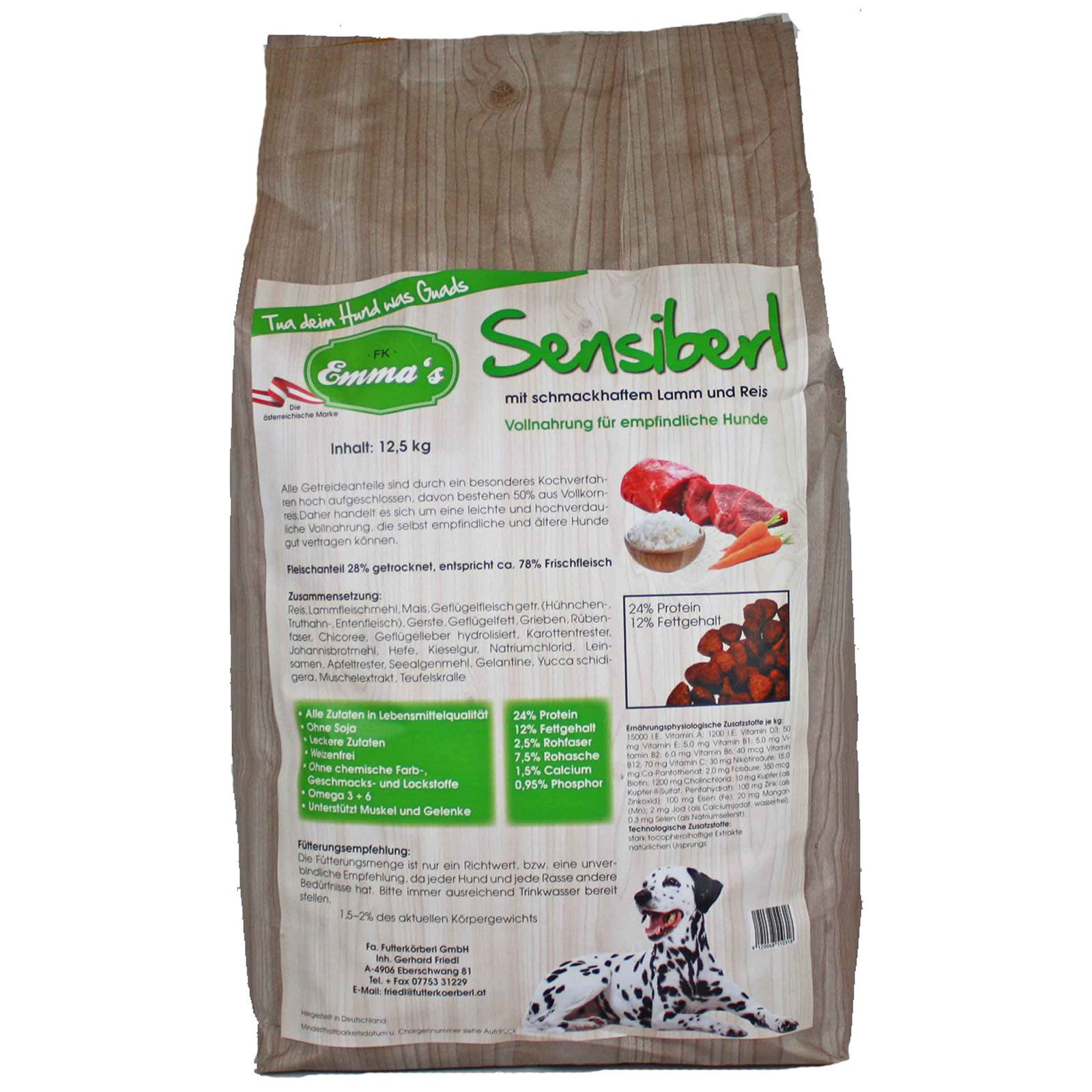 Emmas Aliments pour chiens Sensiberl aliments secs 12,5 kg