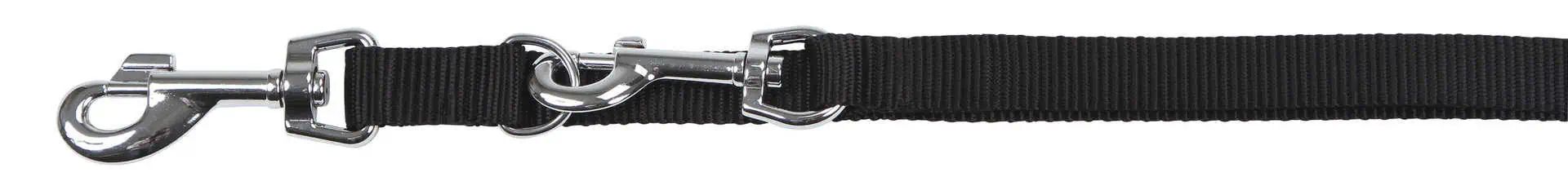 Kerbl Pet Führleine Miami, 3-fach verstellbar, strapazierfähiges Nylon, schwarz, 200 x 1,5 cm