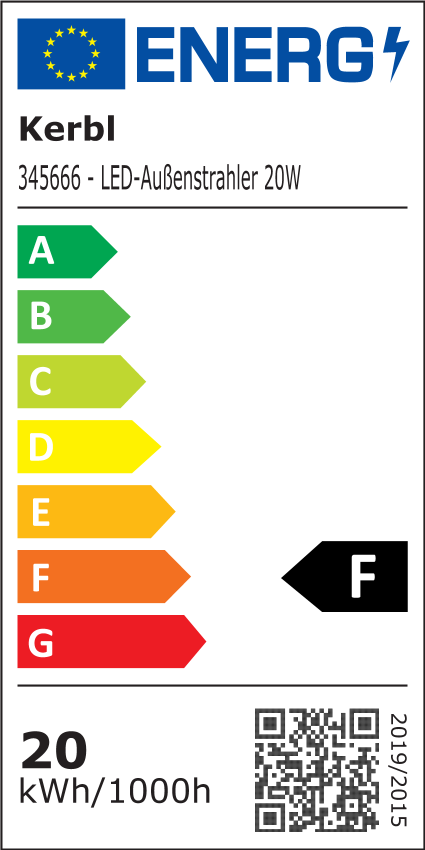 LED, spotlight, outdoor, 20W, energy-class F