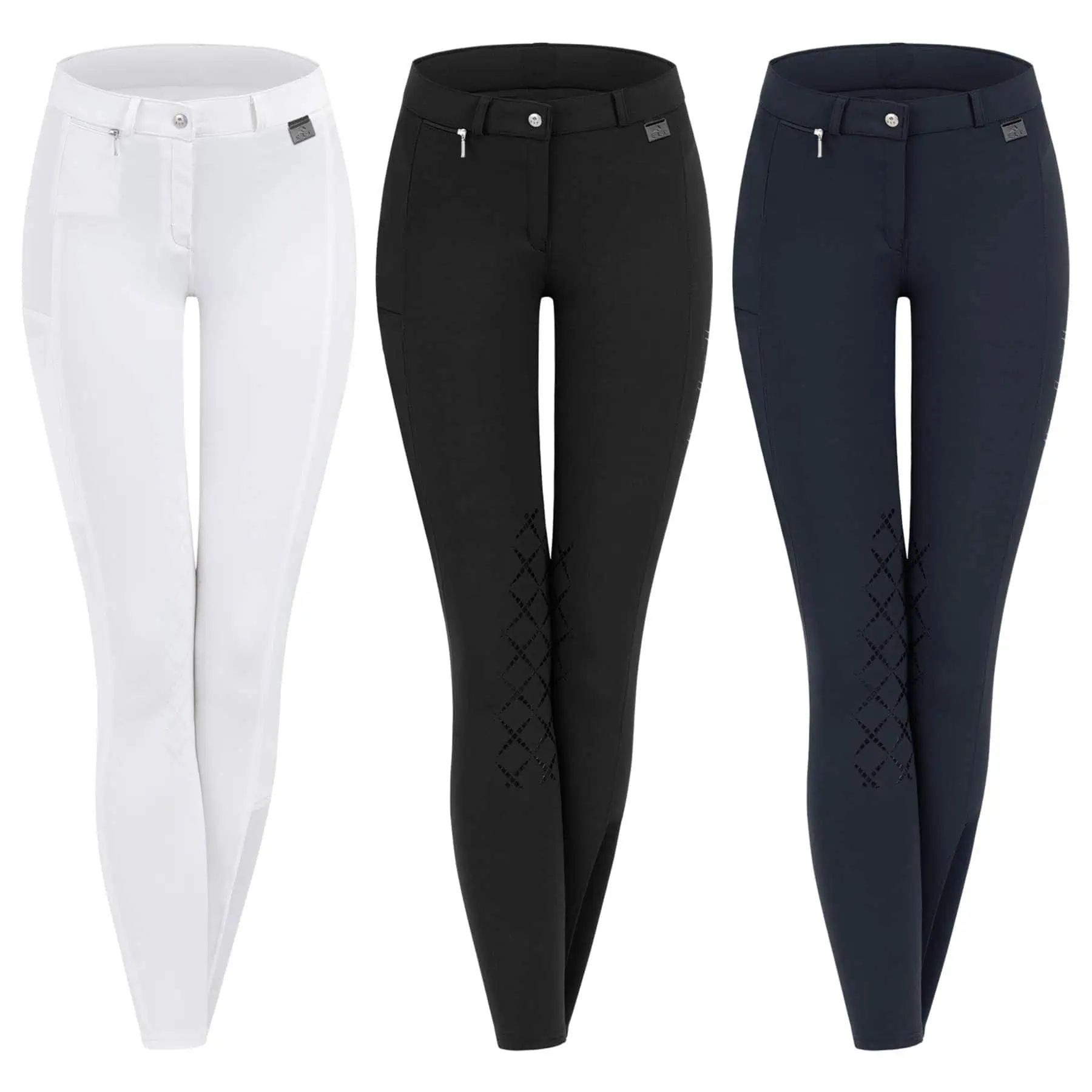 ELT Reithose Micro Knie Silikon, klassischer Schnitt, atmungsaktiv, weiß D44