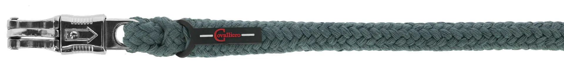 Longe Covalliero Doria, extra épaisse pour chevaux, vert jade, avec mousqueton de sécurité