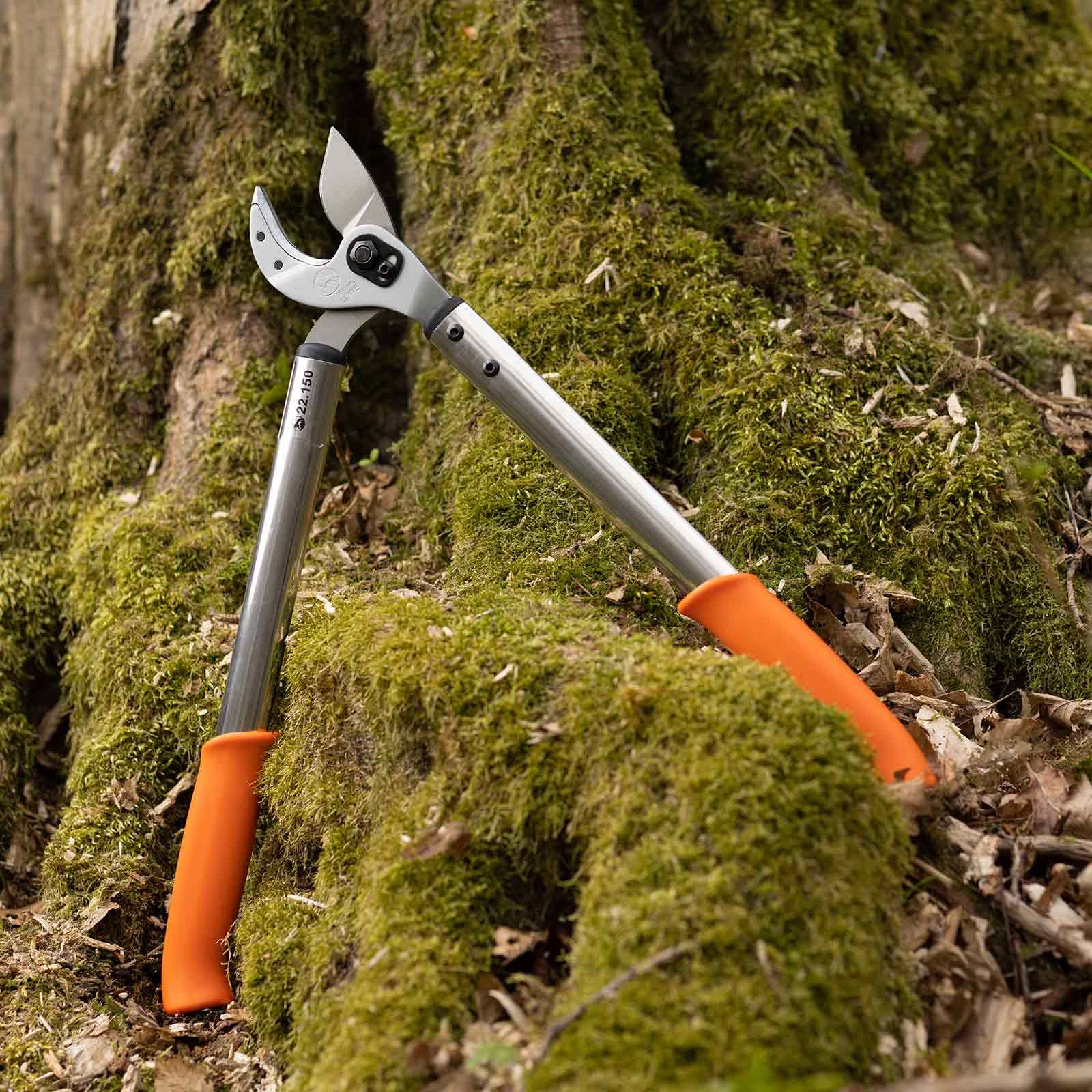 Ciseaux de chasse à deux mains Löwe - 50 cm, en utilisation