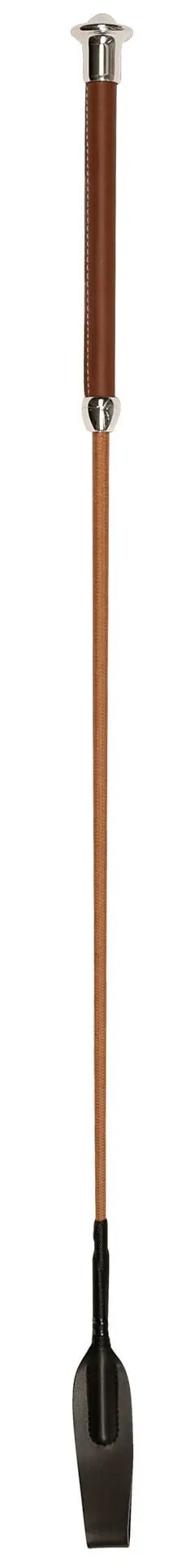 Jumping whip cognac with synthetic leather handle 65 cm