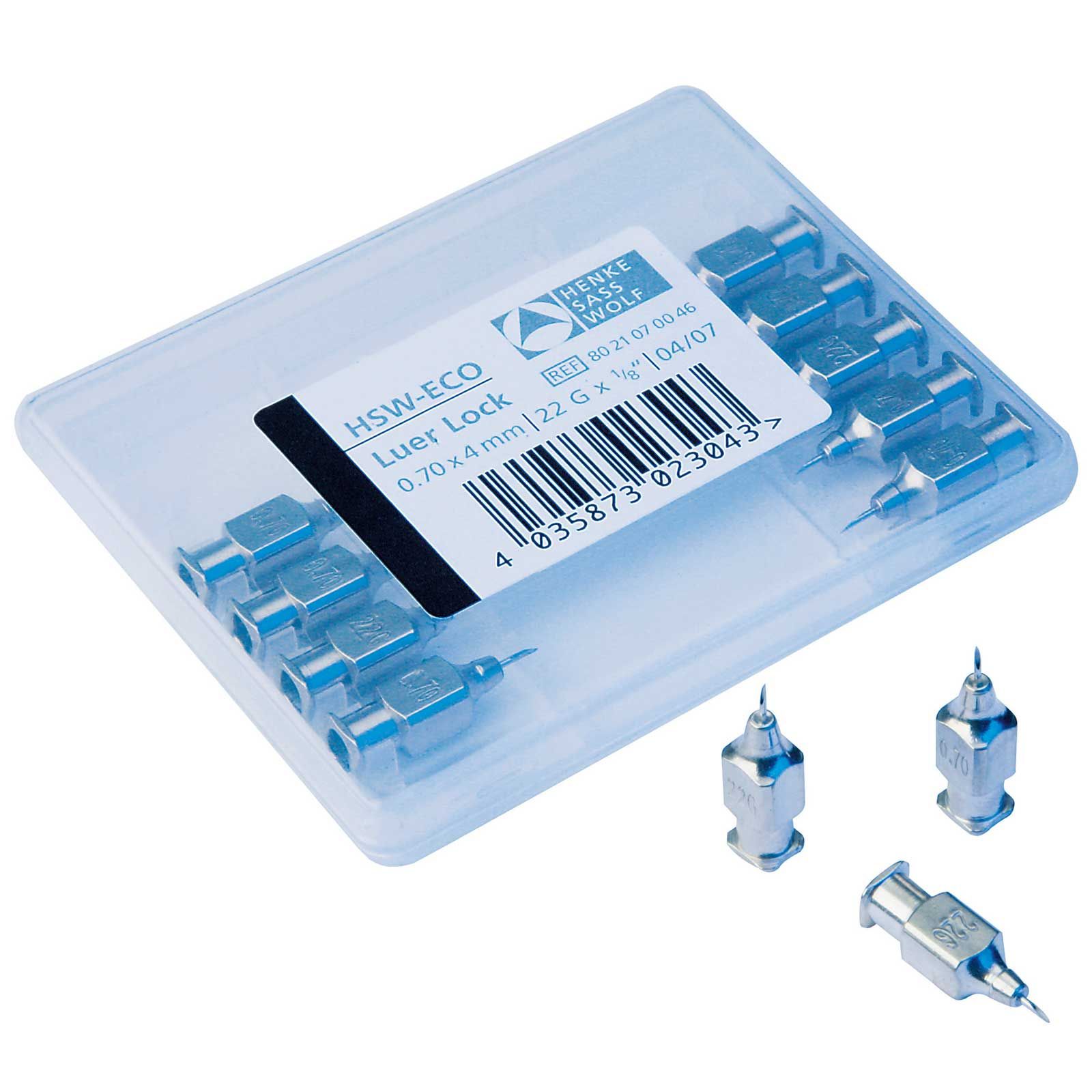 HSW HENKE-JECT® TBC cannula, 0,7x4 mm, 12 pcs., packaging