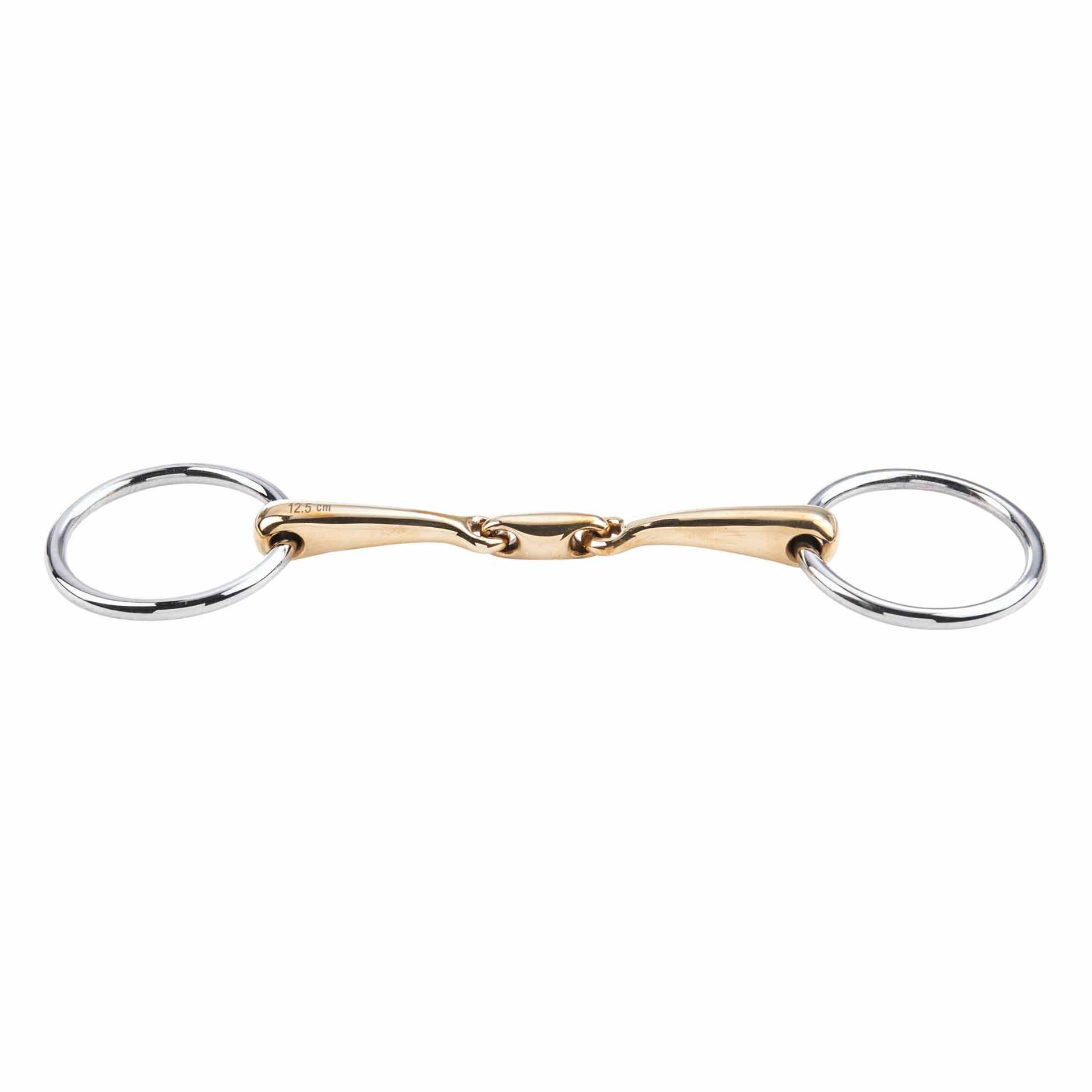 BUSSE KAUGAN aluzabla 12 mm, dupla törésű, csikófékhez, elölnézet